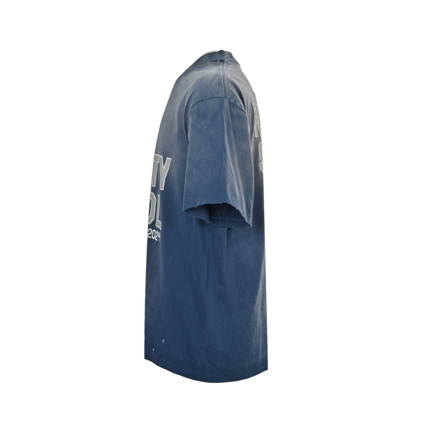 SAINT MICHAEL 25ss 蓝洗做旧标语印花短袖-Chinese UA Cheap High Quatity Brand Clothes Bags handbags Sneakers wholesale wholesaler seller from China Factory suppliers Fashion Clothing Shoes best Quality Beautiful Price SAINT MICHAEL 25ss 蓝洗做旧标语印花短袖