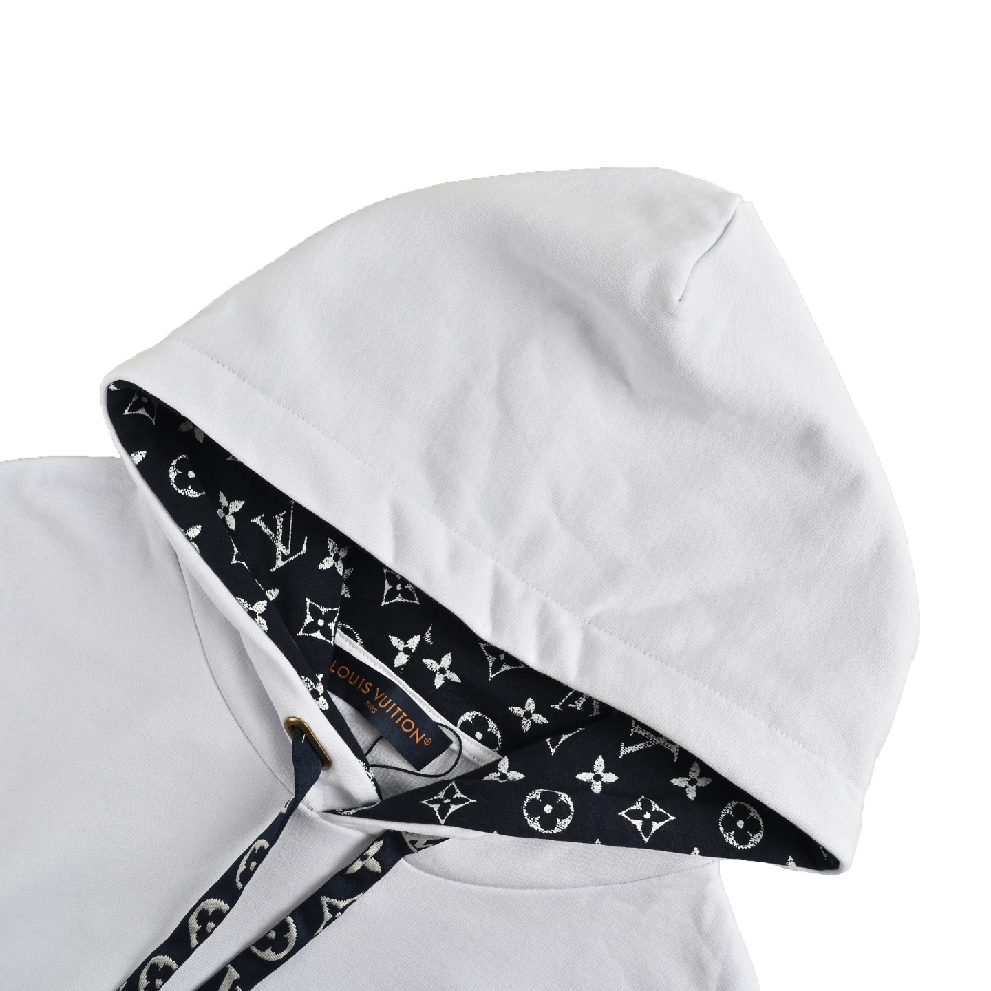 Louis Vuitton/路易威登 老花拼帽绳连帽卫衣-Chinese UA Cheap High Quatity Brand Clothes Bags handbags Sneakers wholesale wholesaler seller from China Factory suppliers Fashion Clothing Shoes best Quality Beautiful Price Louis Vuitton/路易威登 老花拼帽绳连帽卫衣