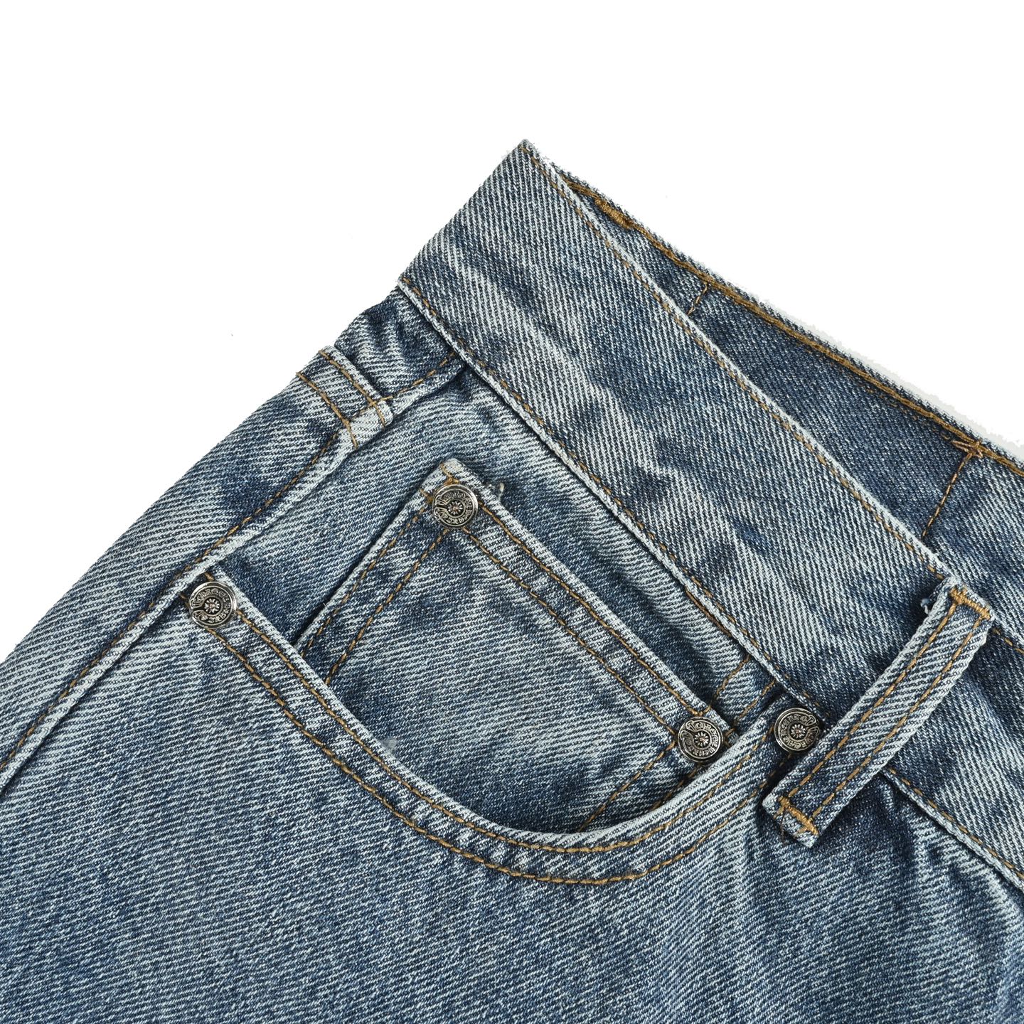 Chrome Hearts/克罗心 25Fw 皮标十字架牛仔裤