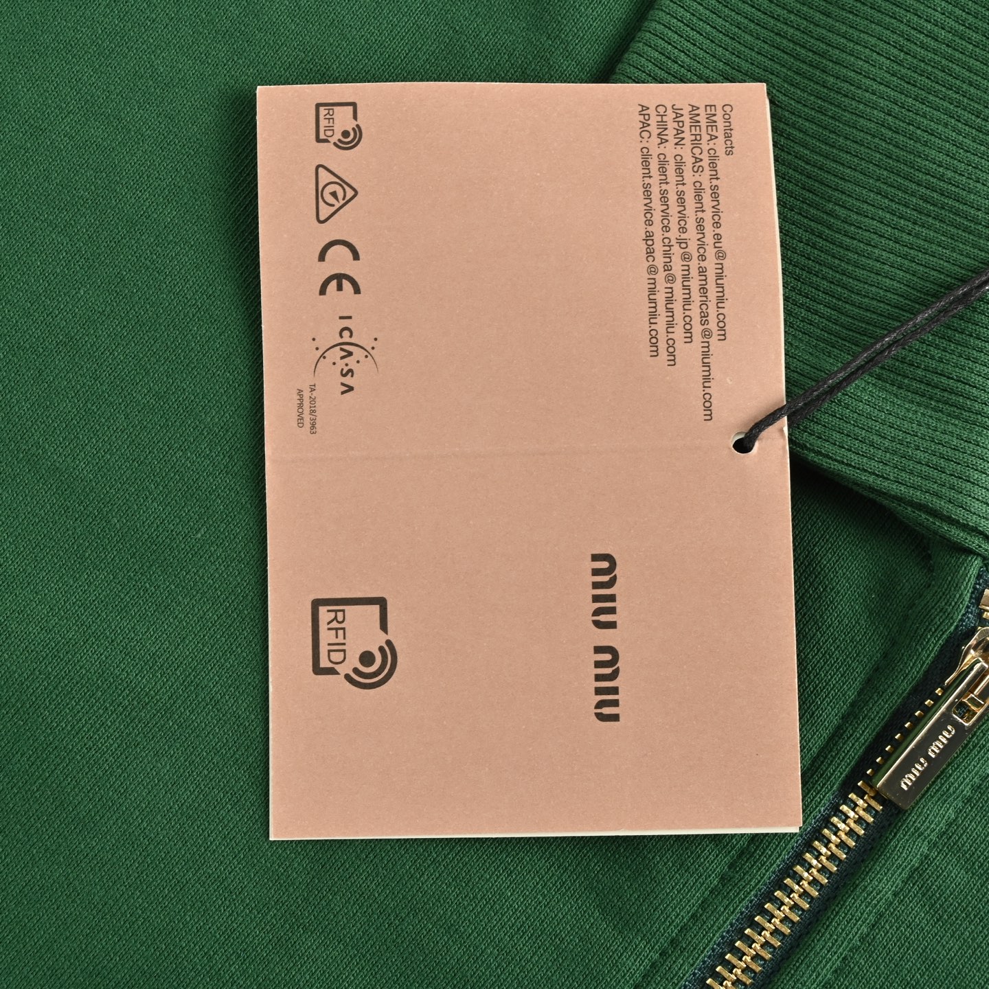 Miu Miu/缪缪 25Fw 贴布字母半拉链翻领卫衣-Chinese UA Cheap High Quatity Brand Clothes Bags handbags Sneakers wholesale wholesaler seller from China Factory suppliers Fashion Clothing Shoes best Quality Beautiful Price Miu Miu/缪缪 25Fw 贴布字母半拉链翻领卫衣