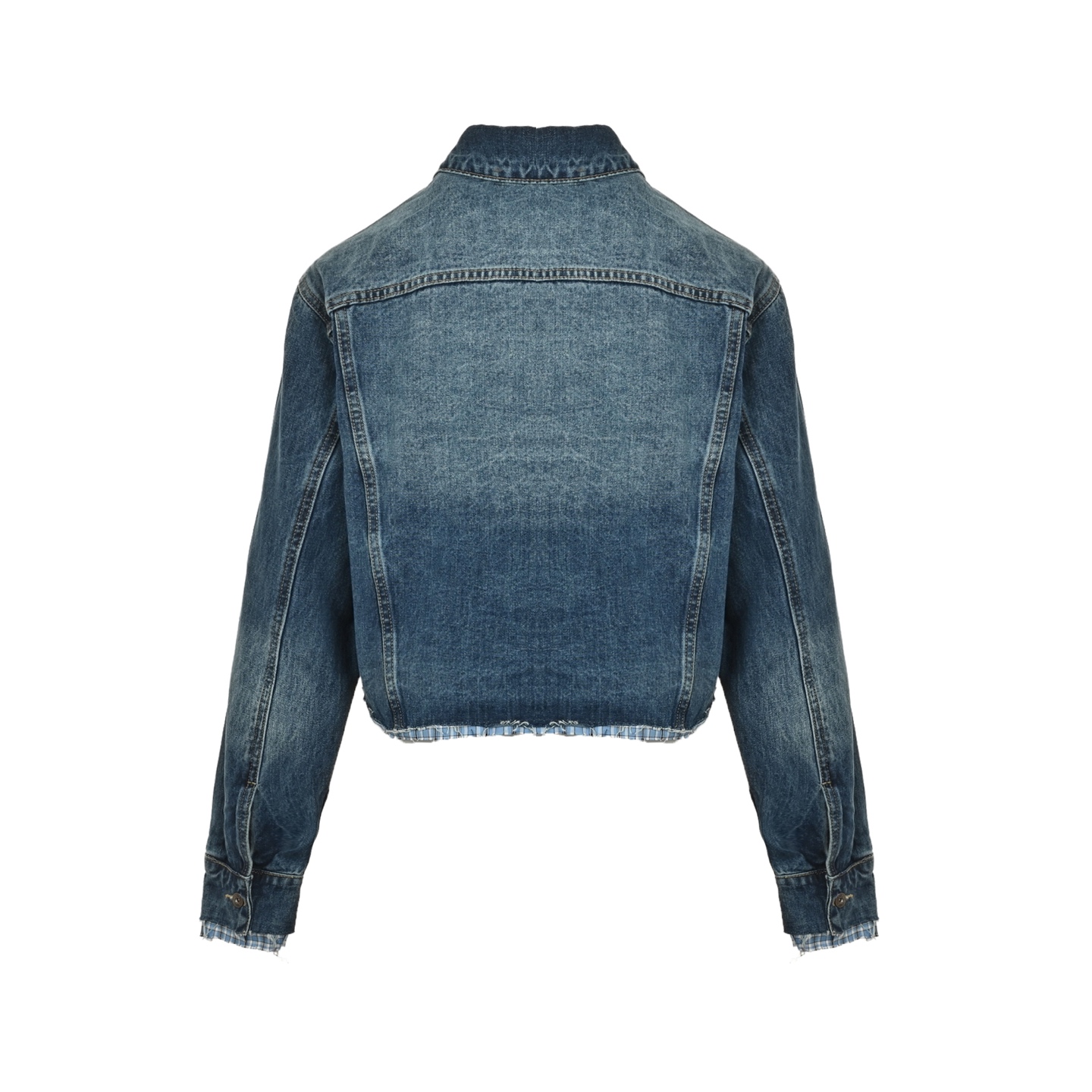 Miu Miu/缪缪 25Fw 假两件拼接牛仔夹克-Chinese UA Cheap High Quatity Brand Clothes Bags handbags Sneakers wholesale wholesaler seller from China Factory suppliers Fashion Clothing Shoes best Quality Beautiful Price Miu Miu/缪缪 25Fw 假两件拼接牛仔夹克