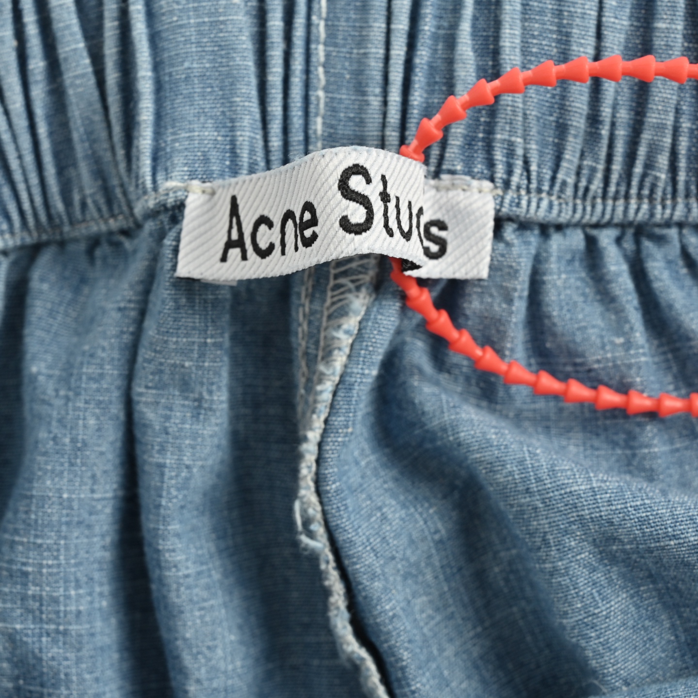 Acne Studios 25ss AC做旧字母LOGO牛仔短裤 洗水蓝 洗水褪色 喷马骝猫须做旧