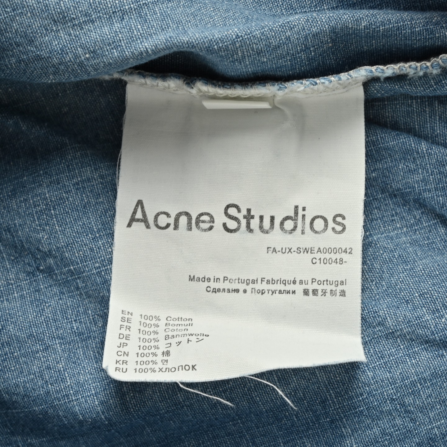 Acne Studios 25ss AC做旧字母LOGO牛仔短裤 洗水蓝 洗水褪色 喷马骝猫须做旧