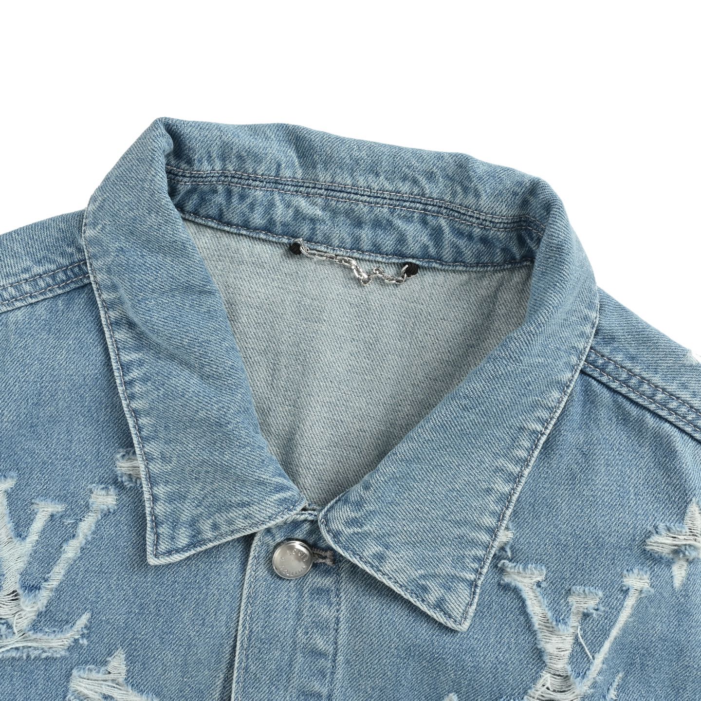 Louis Vuitton/路易威登 老花水洗破洞牛仔夹克外套-Chinese UA Cheap High Quatity Brand Clothes Bags handbags Sneakers wholesale wholesaler seller from China Factory suppliers Fashion Clothing Shoes best Quality Beautiful Price Louis Vuitton/路易威登 老花水洗破洞牛仔夹克外套