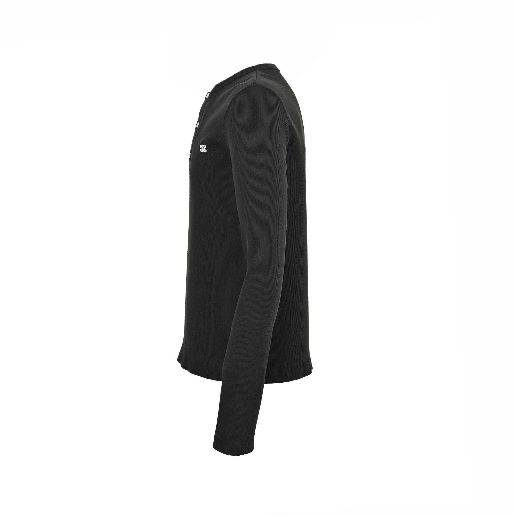 Celine/赛琳 三粒扣半开亨利领刺绣长袖T恤-Chinese UA Cheap High Quatity Brand Clothes Bags handbags Sneakers wholesale wholesaler seller from China Factory suppliers Fashion Clothing Shoes best Quality Beautiful Price Celine/赛琳 三粒扣半开亨利领刺绣长袖T恤