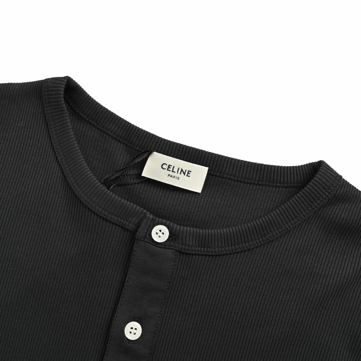 Celine/赛琳 三粒扣半开亨利领刺绣长袖T恤-Chinese UA Cheap High Quatity Brand Clothes Bags handbags Sneakers wholesale wholesaler seller from China Factory suppliers Fashion Clothing Shoes best Quality Beautiful Price Celine/赛琳 三粒扣半开亨利领刺绣长袖T恤