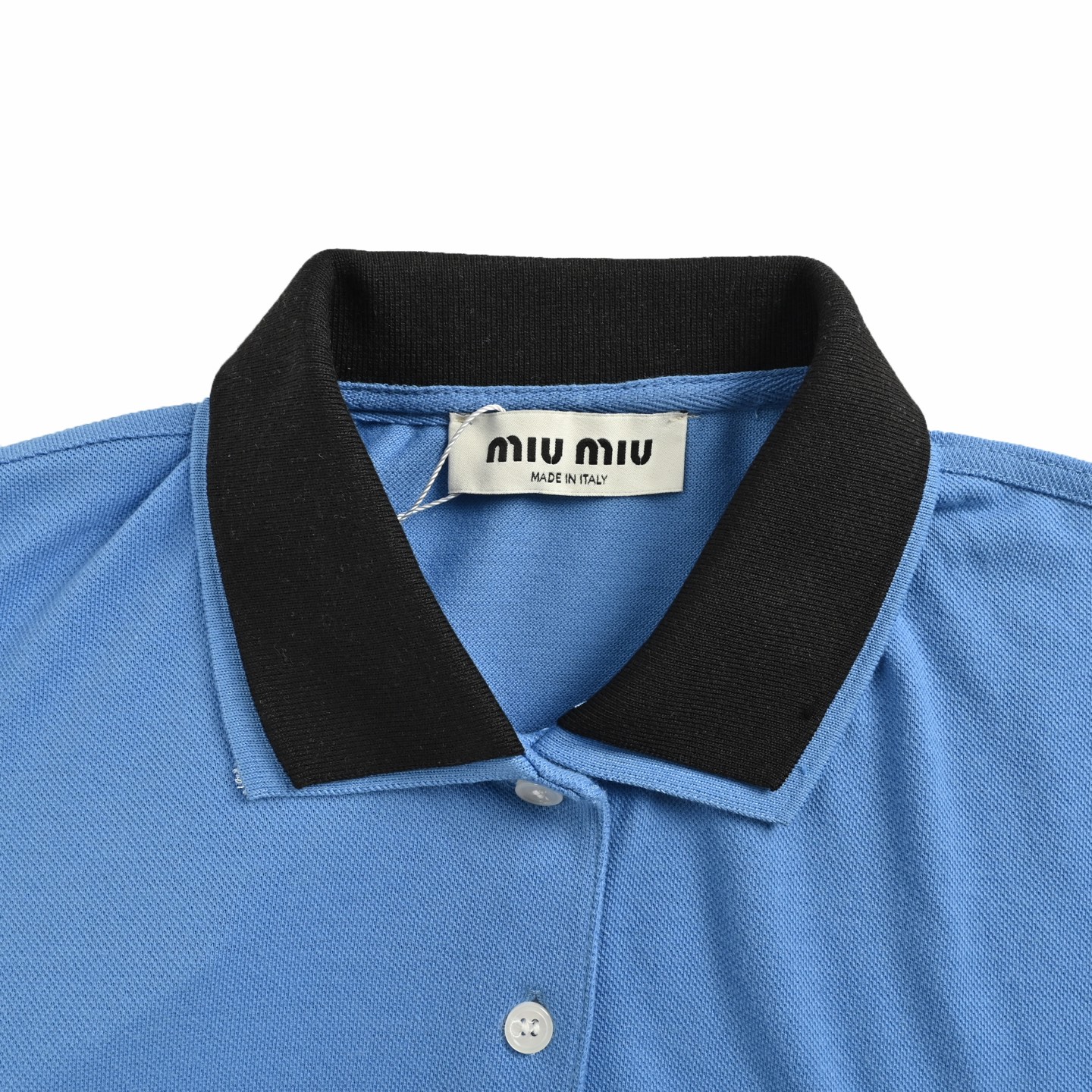 Miu Miu/缪缪东京popup限定蓝拼翻领长袖T恤-Chinese UA Cheap High Quatity Brand Clothes Bags handbags Sneakers wholesale wholesaler seller from China Factory suppliers Fashion Clothing Shoes best Quality Beautiful Price Miu Miu/缪缪东京popup限定蓝拼翻领长袖T恤