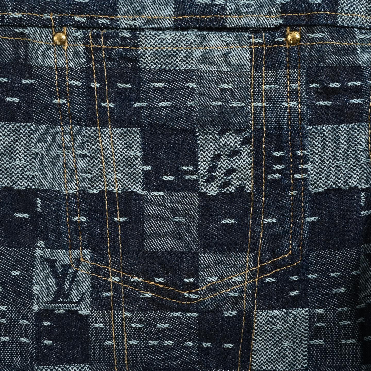 Louis Vuitton &NigoLV联名款补丁马赛克格子套装牛仔外套-Chinese UA Cheap High Quatity Brand Clothes Bags handbags Sneakers wholesale wholesaler seller from China Factory suppliers Fashion Clothing Shoes best Quality Beautiful Price Louis Vuitton &NigoLV联名款补丁马赛克格子套装牛仔外套