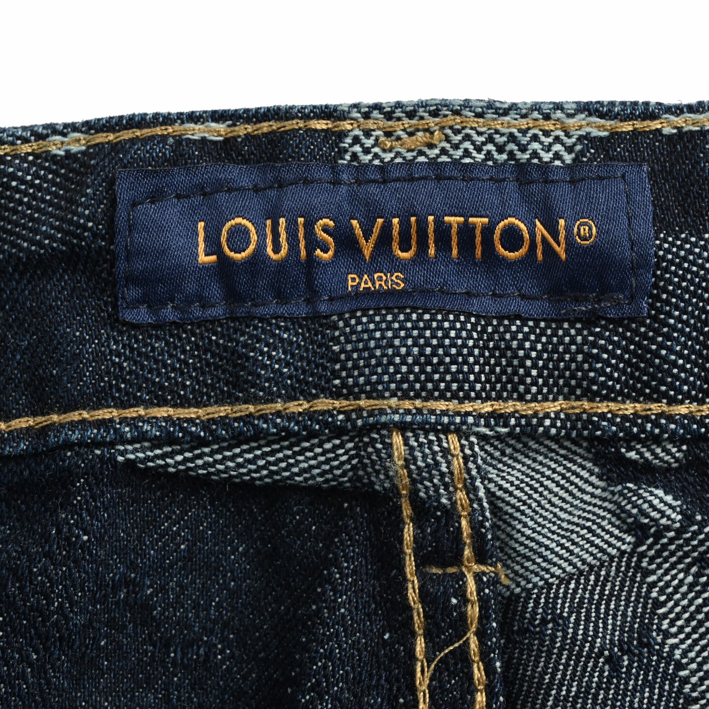 Louis Vuitton &NigoLV联名款补丁马赛克格子套装牛仔裤