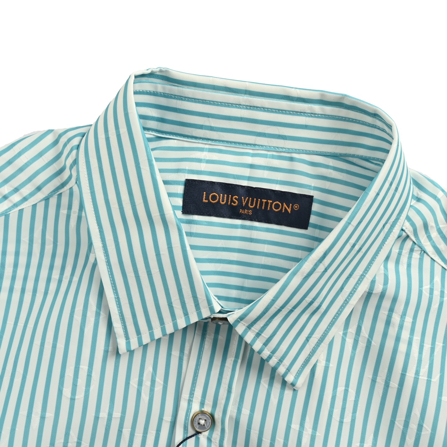 Louis Vuitton/路易威登 25Fw LOGO贴饰绿色条纹长袖衬衫-Chinese UA Cheap High Quatity Brand Clothes Bags handbags Sneakers wholesale wholesaler seller from China Factory suppliers Fashion Clothing Shoes best Quality Beautiful Price Louis Vuitton/路易威登 25Fw LOGO贴饰绿色条纹长袖衬衫