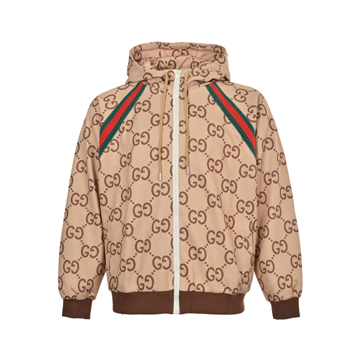Gucci/古驰 25Fw 满印GG红绿织带套装外套