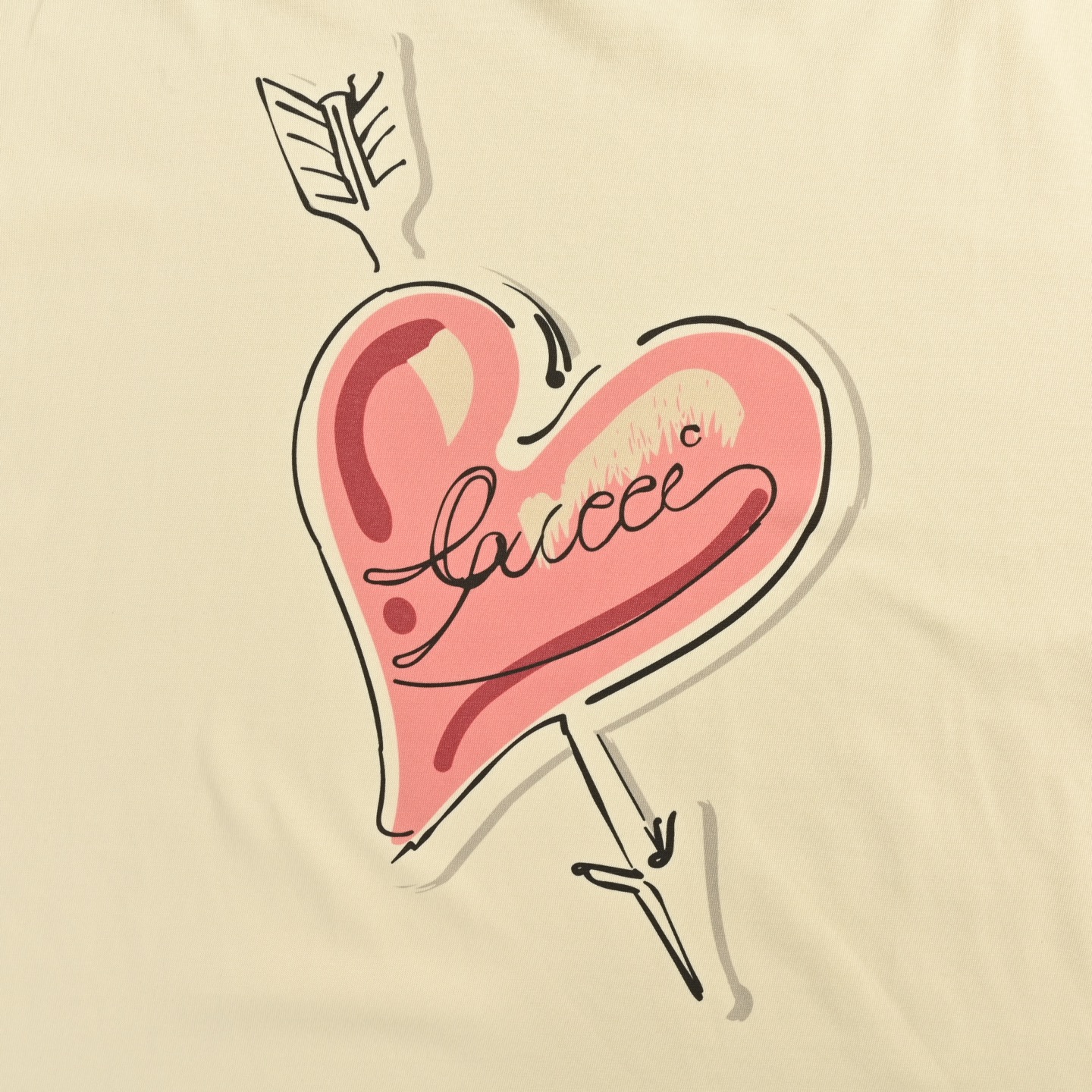 Gucci/古驰 25ss 爱心箭头印花短袖-Chinese UA Cheap High Quatity Brand Clothes Bags handbags Sneakers wholesale wholesaler seller from China Factory suppliers Fashion Clothing Shoes best Quality Beautiful Price Gucci/古驰 25ss 爱心箭头印花短袖