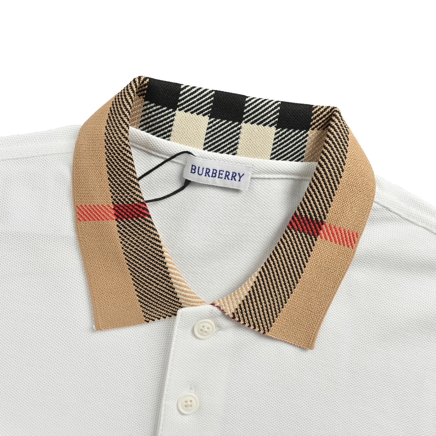 Burberry/巴宝莉 格纹翻领长袖Polo T恤黑色 藏青白色-Chinese UA Cheap High Quatity Brand Clothes Bags handbags Sneakers wholesale wholesaler seller from China Factory suppliers Fashion Clothing Shoes best Quality Beautiful Price Burberry/巴宝莉 格纹翻领长袖Polo T恤黑色 藏青白色