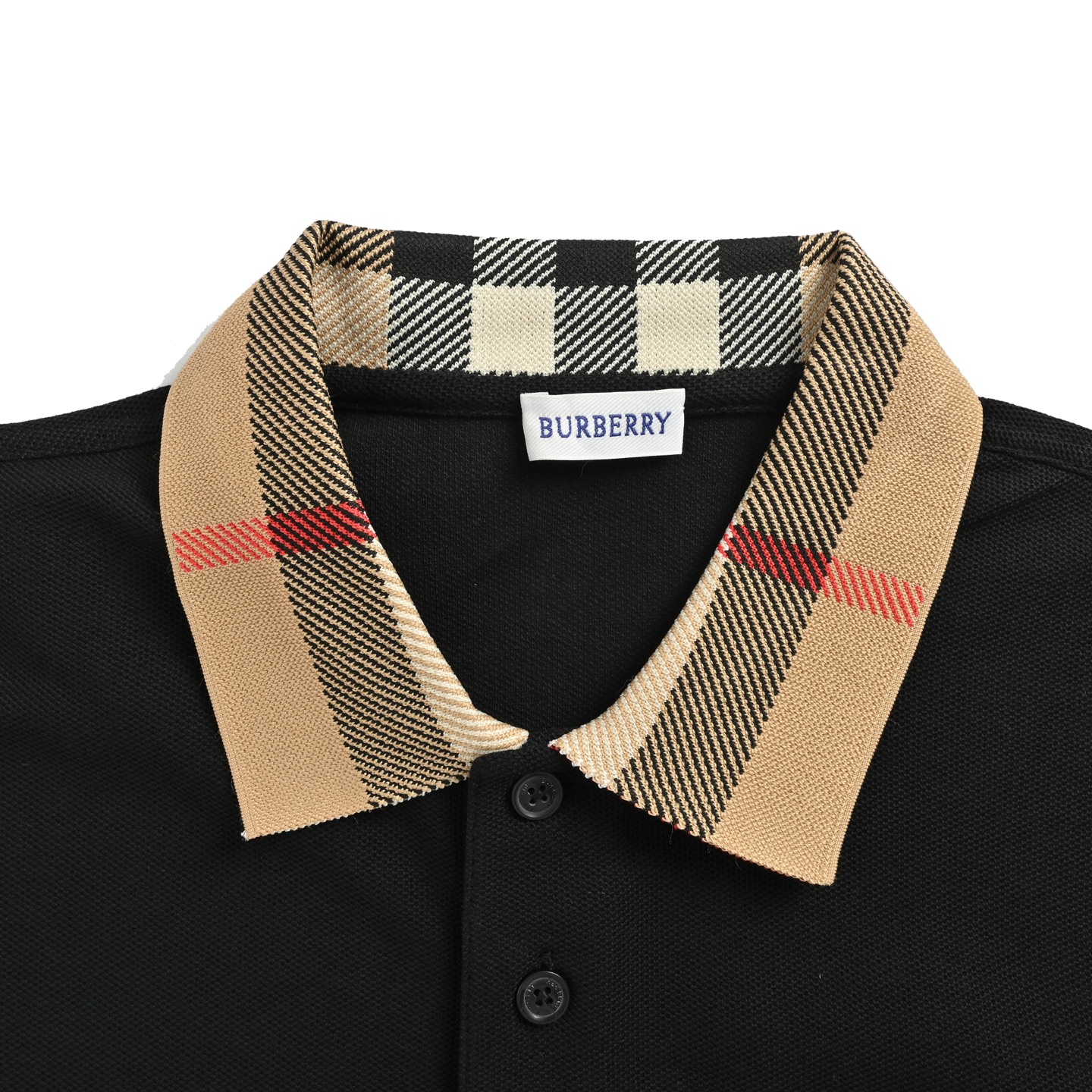 Burberry/巴宝莉 格纹翻领长袖Polo T恤 黑色 藏青 白色-Chinese UA Cheap High Quatity Brand Clothes Bags handbags Sneakers wholesale wholesaler seller from China Factory suppliers Fashion Clothing Shoes best Quality Beautiful Price Burberry/巴宝莉 格纹翻领长袖Polo T恤 黑色 藏青 白色