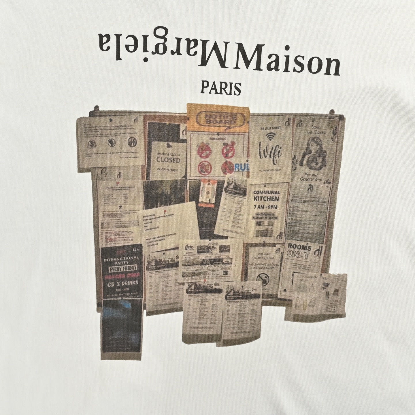 Maison Margiela/马吉拉 SS25 广告标语图案印花圆领短袖-Chinese UA Cheap High Quatity Brand Clothes Bags handbags Sneakers wholesale wholesaler seller from China Factory suppliers Fashion Clothing Shoes best Quality Beautiful Price Maison Margiela/马吉拉 SS25 广告标语图案印花圆领短袖