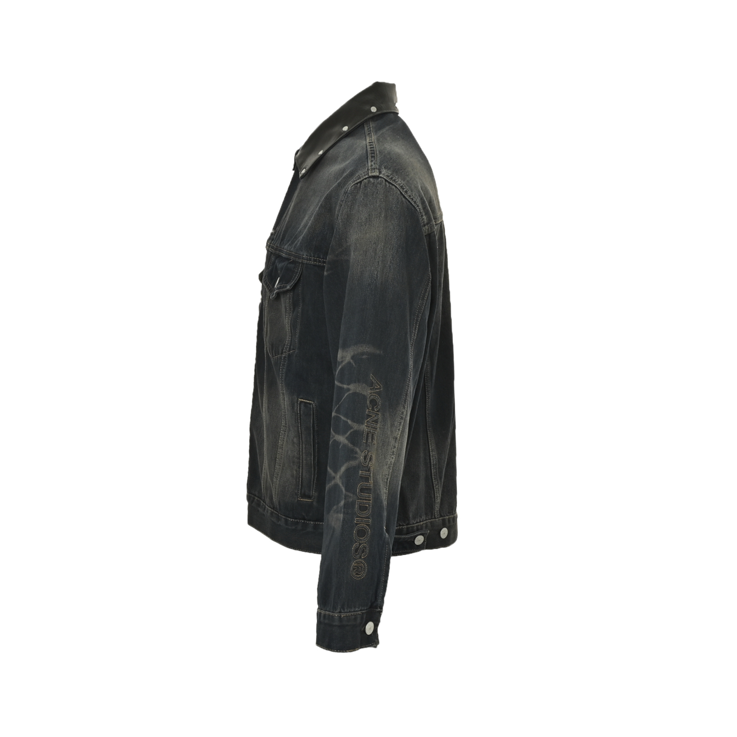 Acne Studios 25Fw 刺绣字母徽标皮领水洗牛仔外套-High Quatity Cheap Brand wholesale wholesaler seller Clothes Bags handbags Sneakers Top Fashion Clothing Shoes from China Factory Chinese suppliers best Quality Beautiful Price Acne Studios 25Fw 刺绣字母徽标皮领水洗牛仔外套