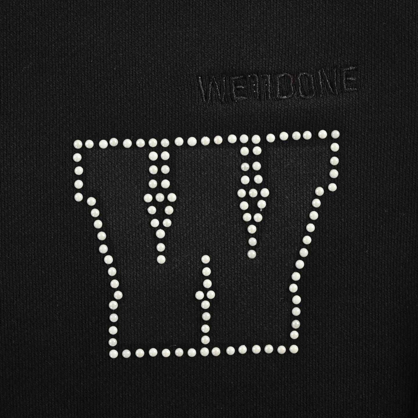 We11 Done 珍珠烫钻字母长裤