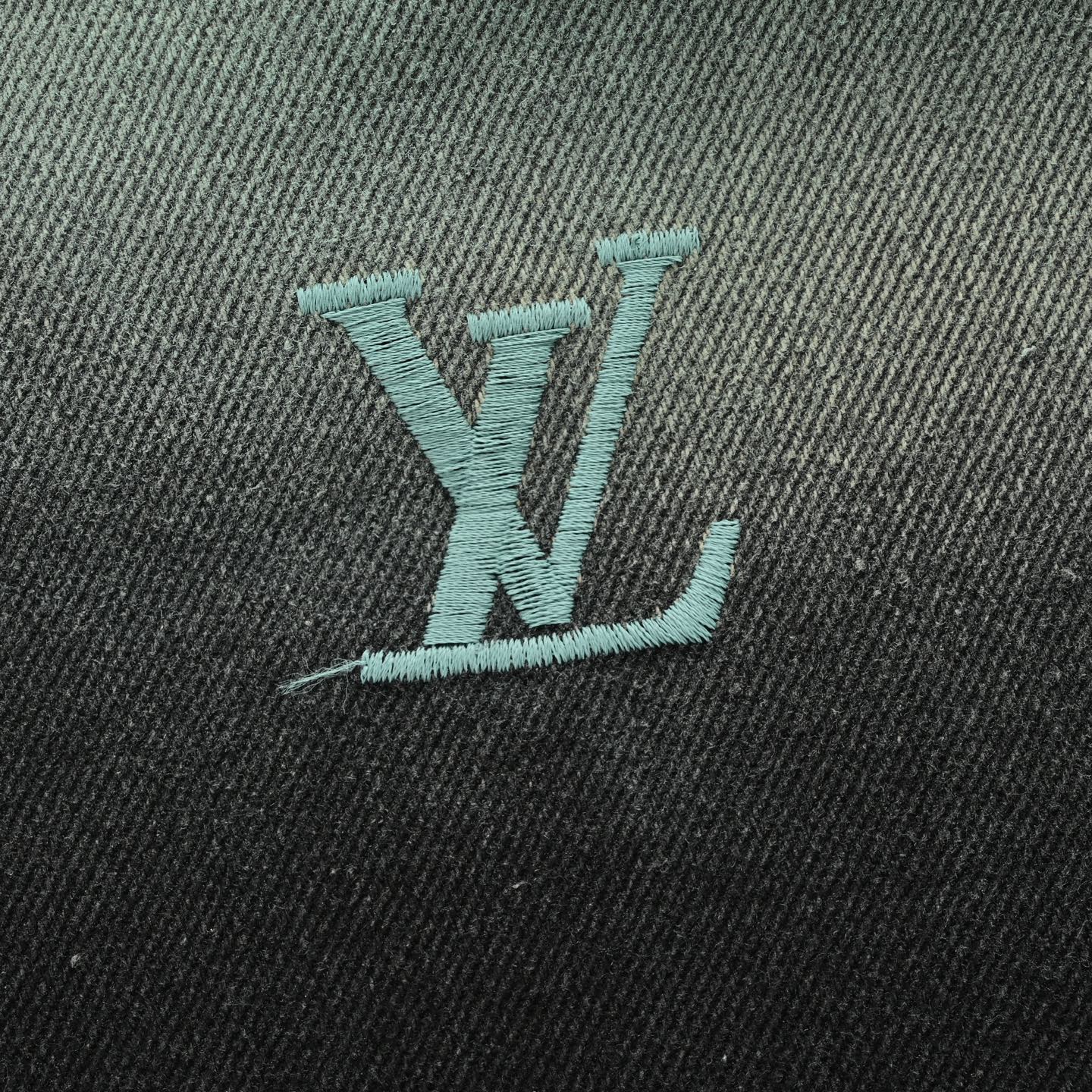 Louis Vuitton/路易威登 24Fw 满幅刺绣老花渐变水洗套装牛仔裤