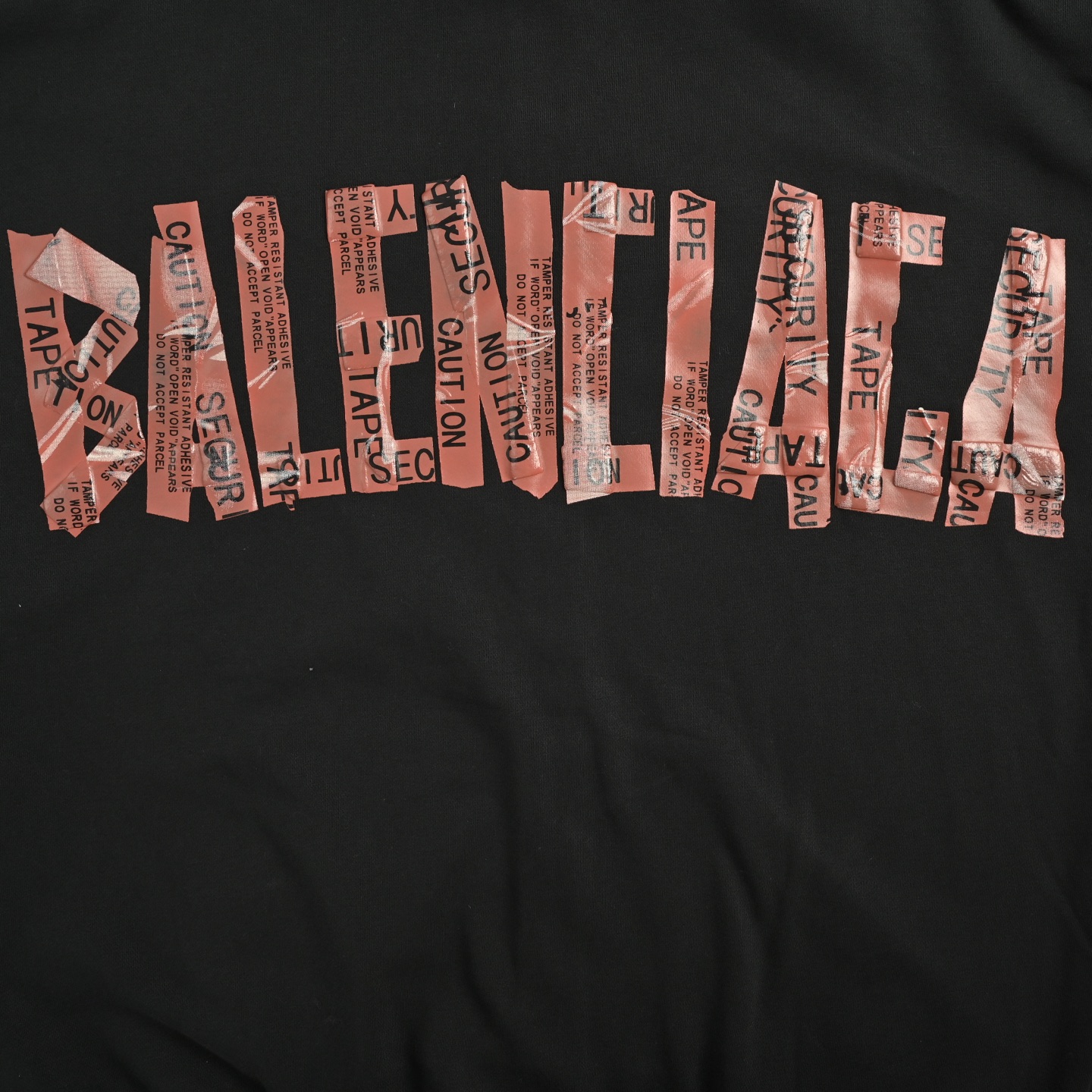 Balenciaga/巴黎世家 25Fw 红色美纹纸字母胶带拉链连帽外套