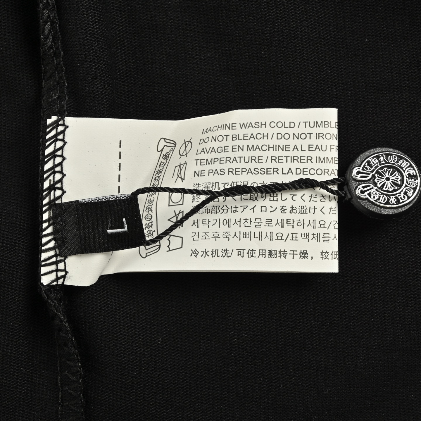 Chrome Hearts/克罗心 25Fw 领口彩色梵文印花长袖T恤 黑色/白色-Chinese UA Cheap High Quatity Brand Clothes Bags handbags Sneakers wholesale wholesaler seller from China Factory suppliers Fashion Clothing Shoes best Quality Beautiful Price Chrome Hearts/克罗心 25Fw 领口彩色梵文印花长袖T恤 黑色/白色