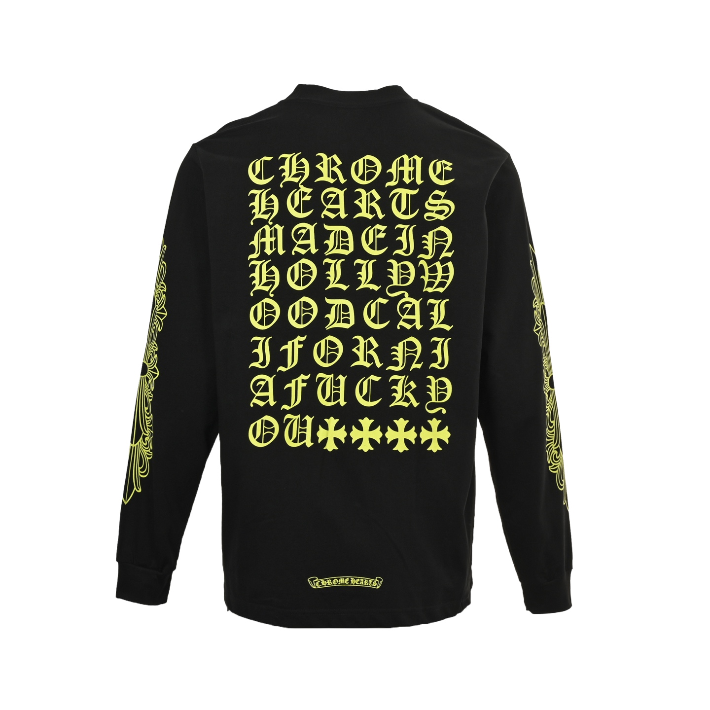 Chrome Hearts/克罗心 25Fw 梵文柠檬绿印花长袖黑色/白色-Chinese UA Cheap High Quatity Brand Clothes Bags handbags Sneakers wholesale wholesaler seller from China Factory suppliers Fashion Clothing Shoes best Quality Beautiful Price Chrome Hearts/克罗心 25Fw 梵文柠檬绿印花长袖黑色/白色