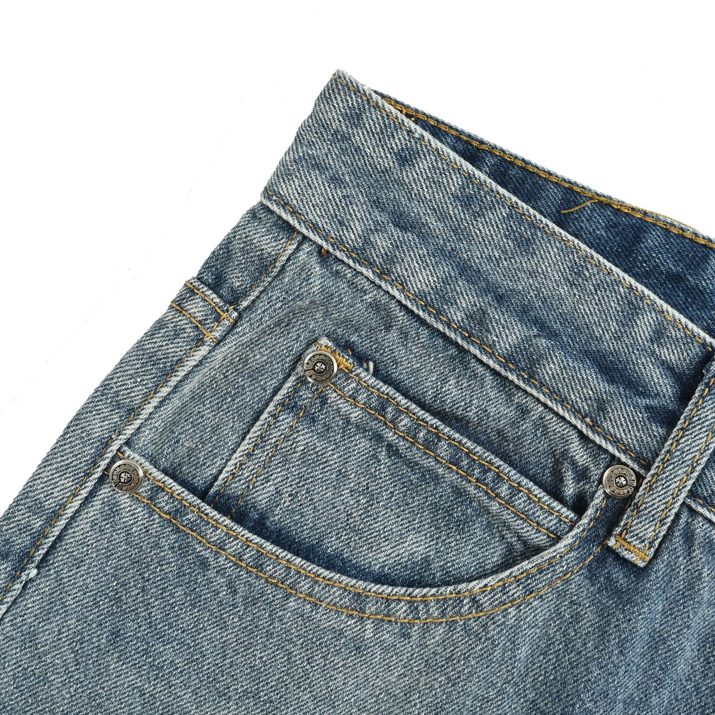 Chrome Hearts/克罗心 后背梵文十字贴皮牛仔裤