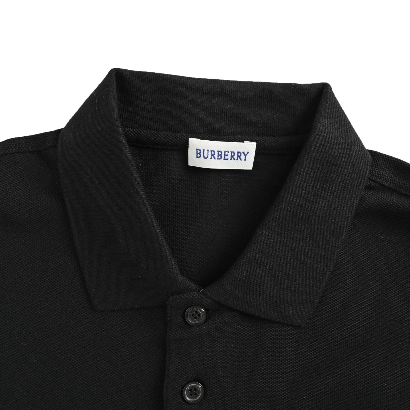Burberry/巴宝莉 25Fw TB刺绣翻领Polo长袖黑色