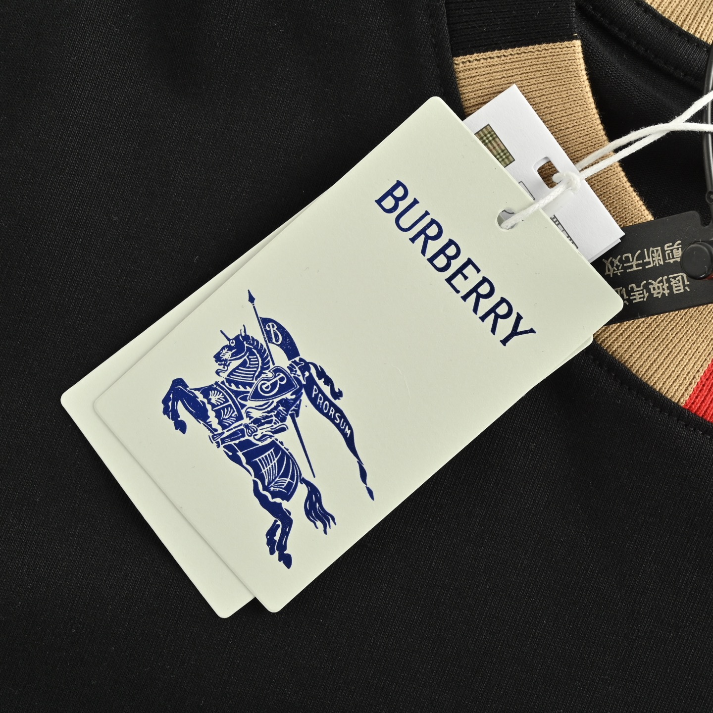 Burberry/巴宝莉 领口织带拼接长袖黑色 白色