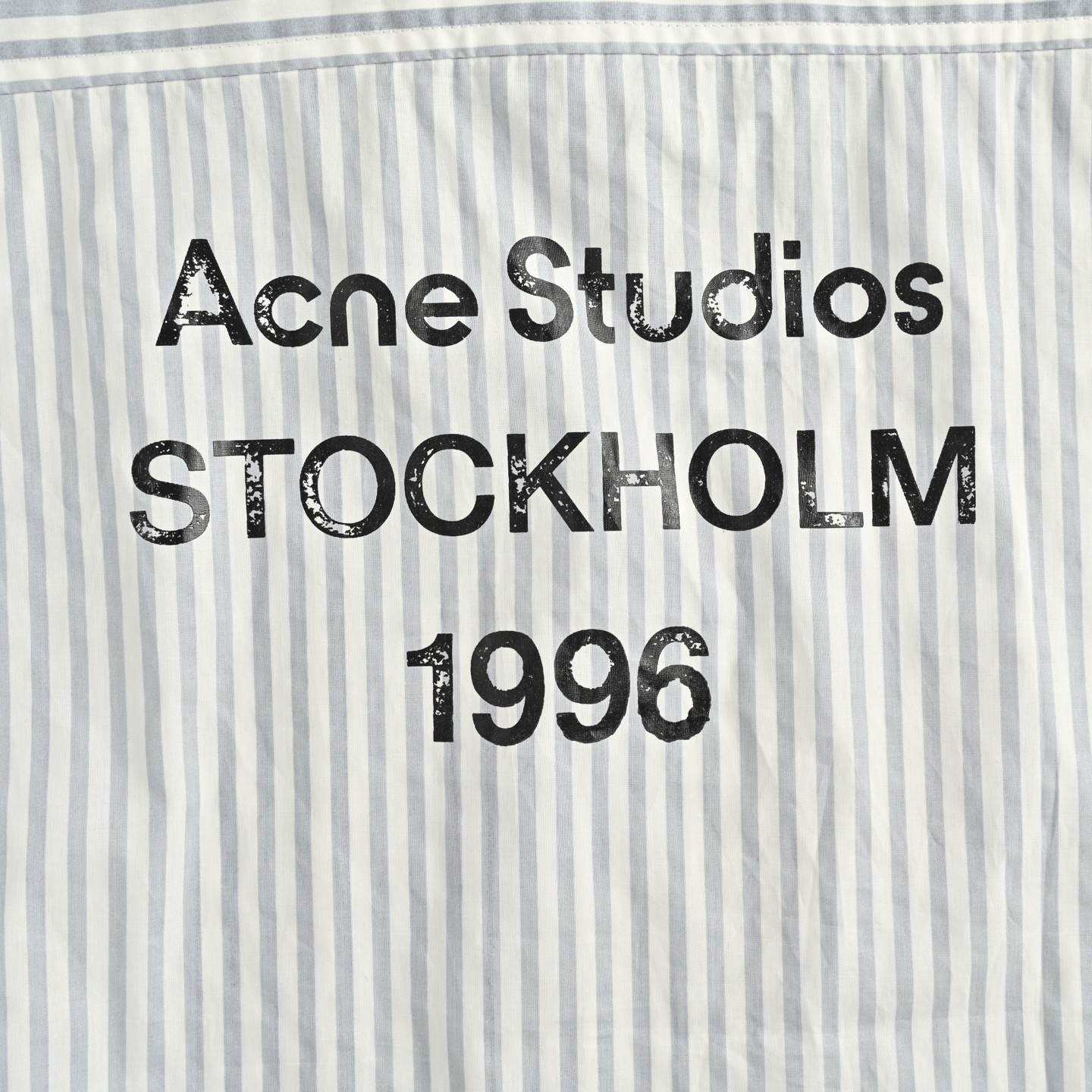 Acne Studios 后背字母印花竖条纹长袖衬衫