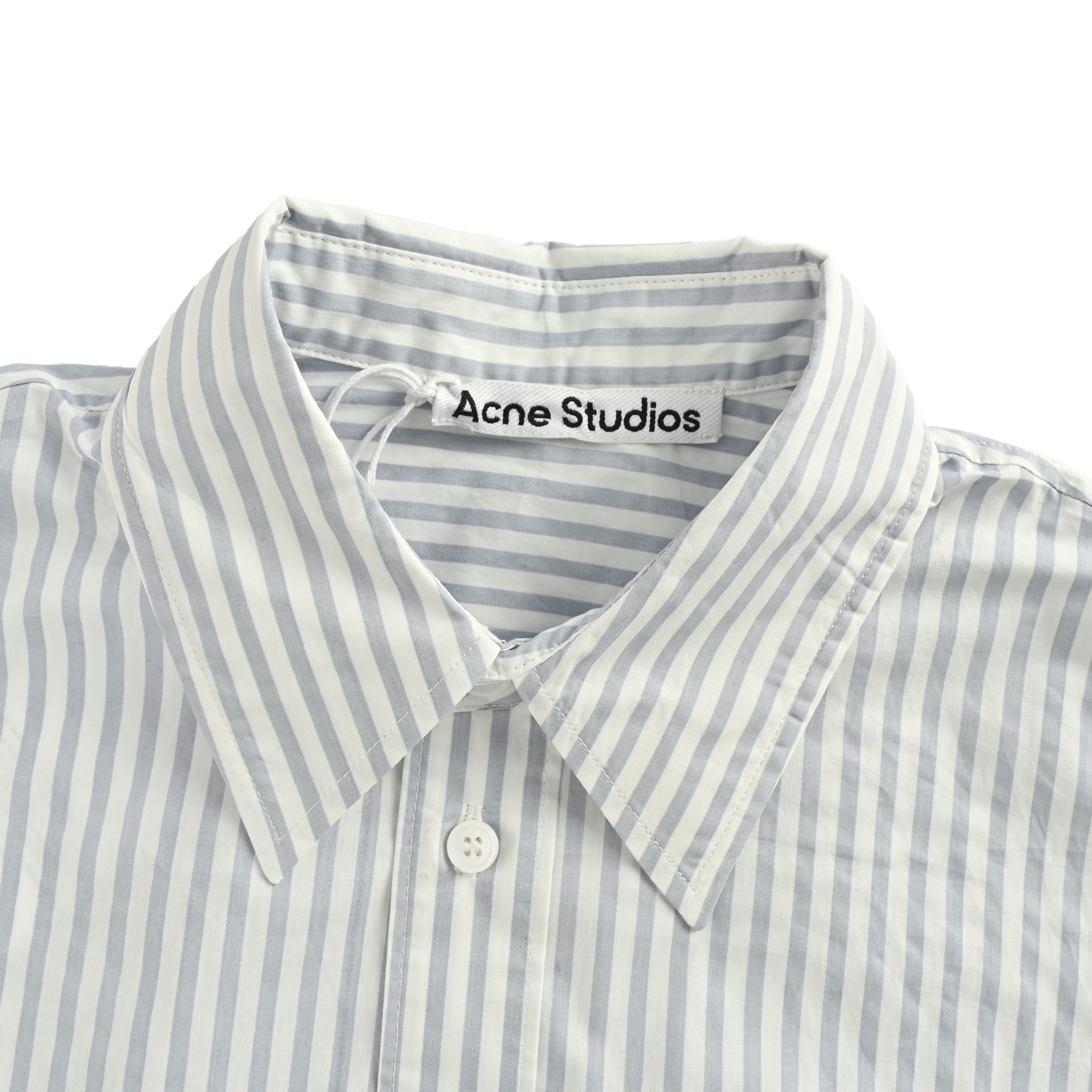 Acne Studios 后背字母印花竖条纹长袖衬衫