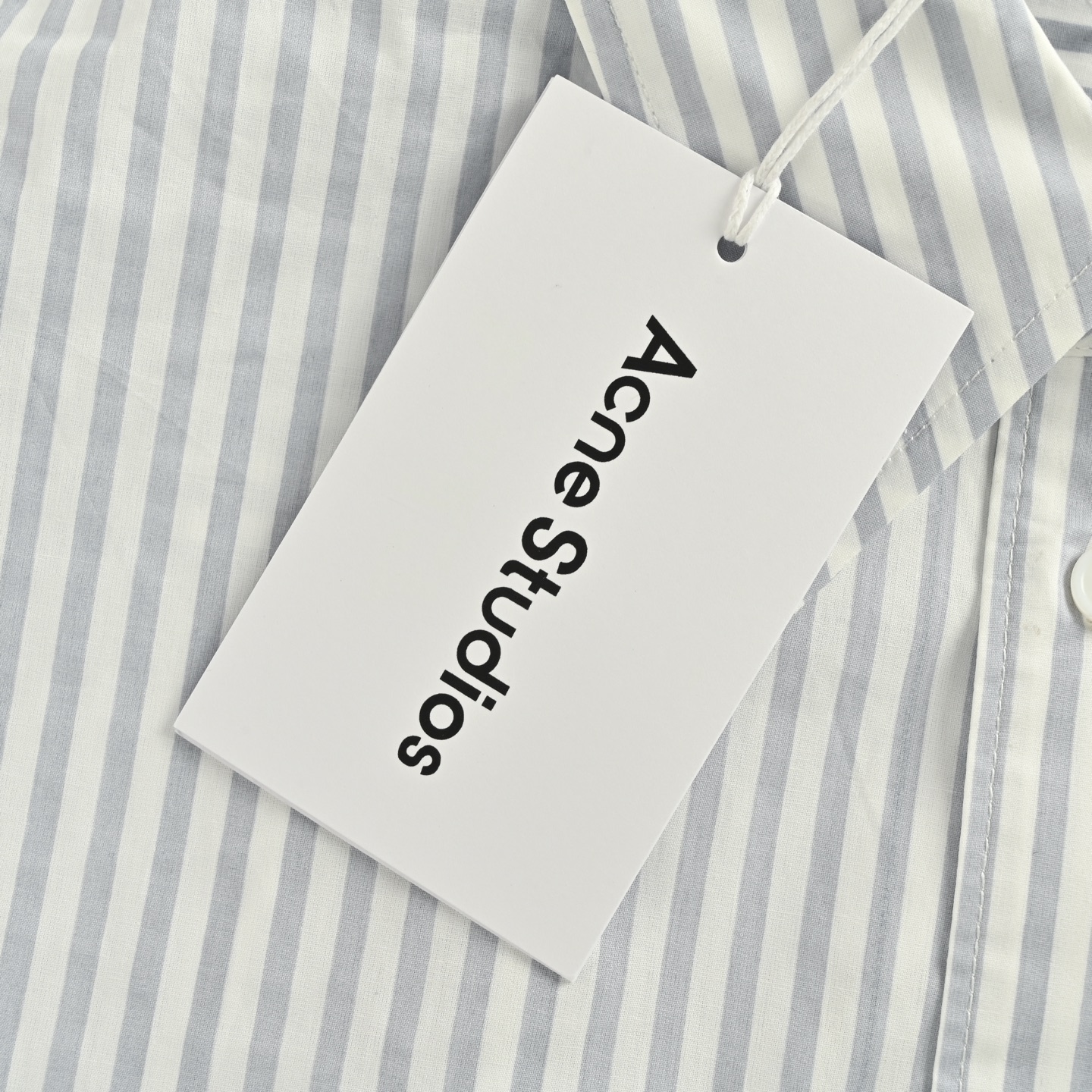 Acne Studios 后背字母印花竖条纹长袖衬衫