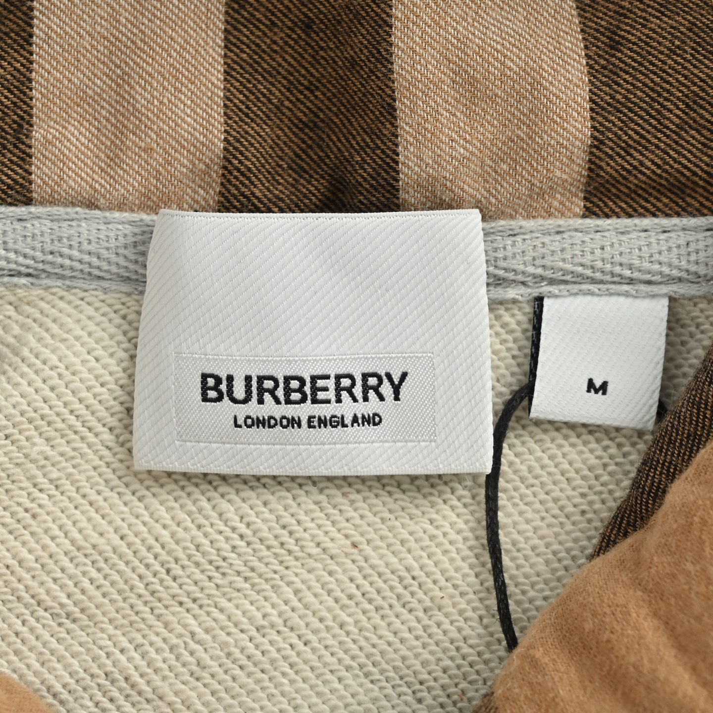 Burberry/巴宝莉 拼接格纹连帽卫衣