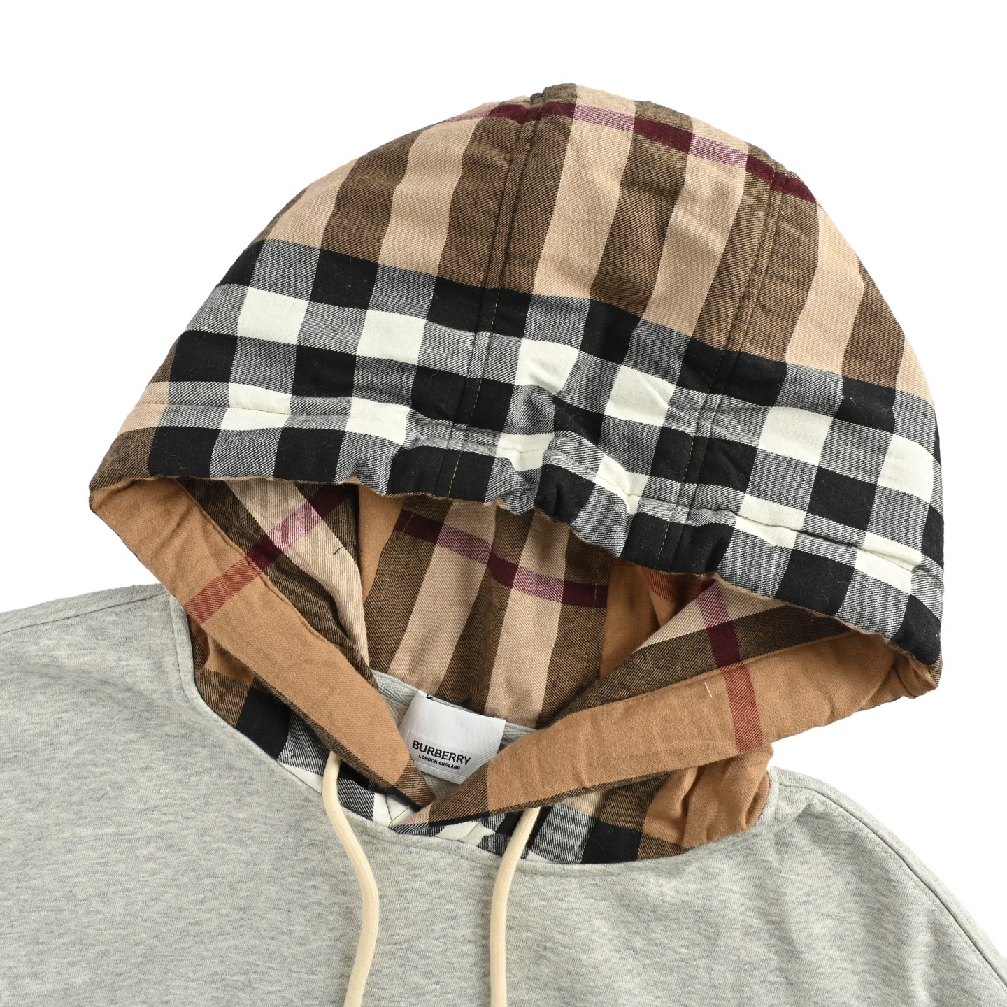 Burberry/巴宝莉 拼接格纹连帽卫衣