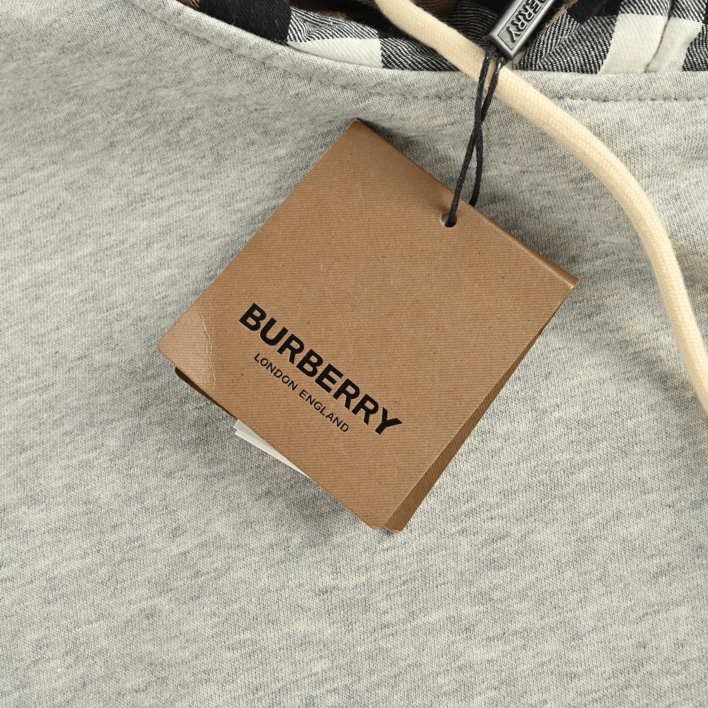 Burberry/巴宝莉 拼接格纹连帽卫衣