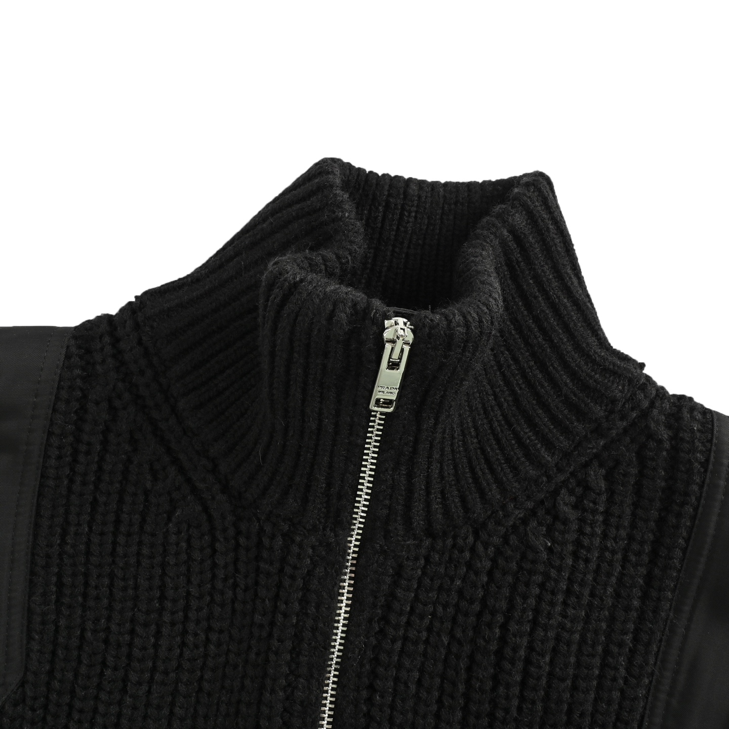 Prada/普拉达 三角标拼布针织毛衣外套
