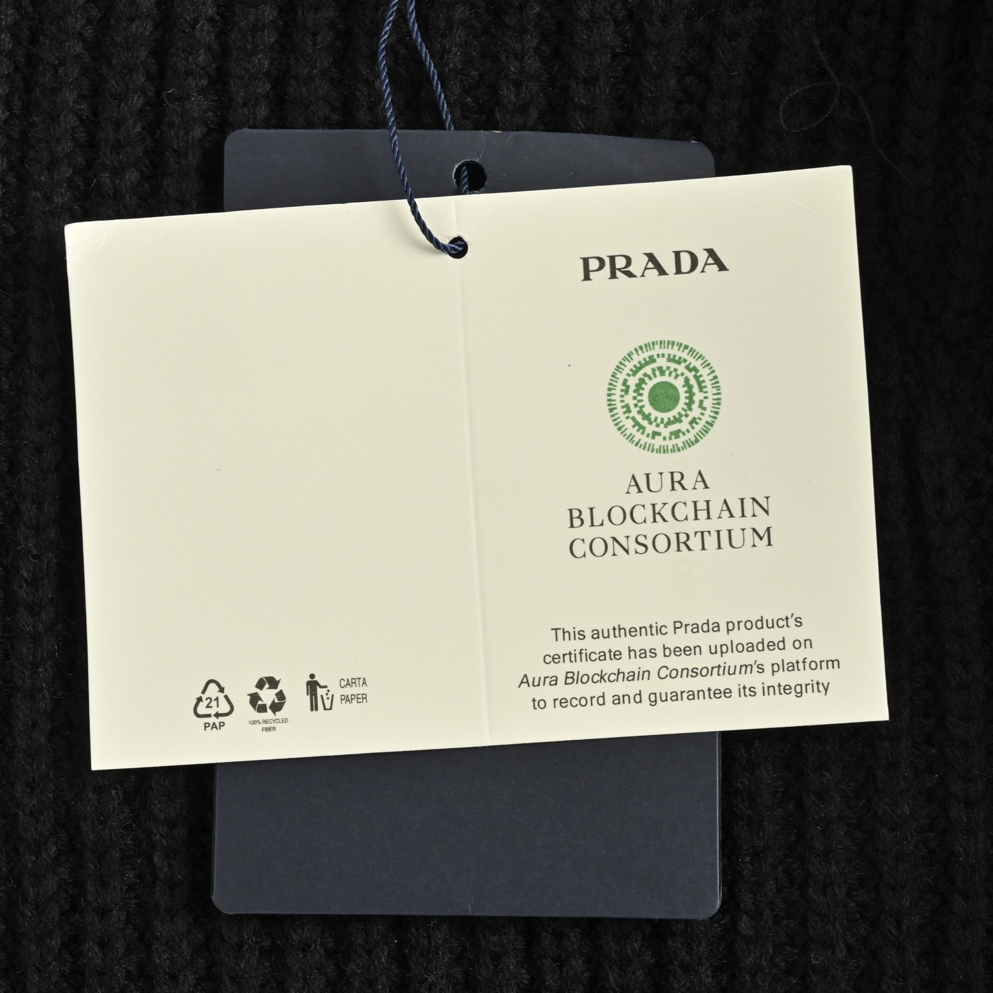 Prada/普拉达 三角标拼布针织毛衣外套