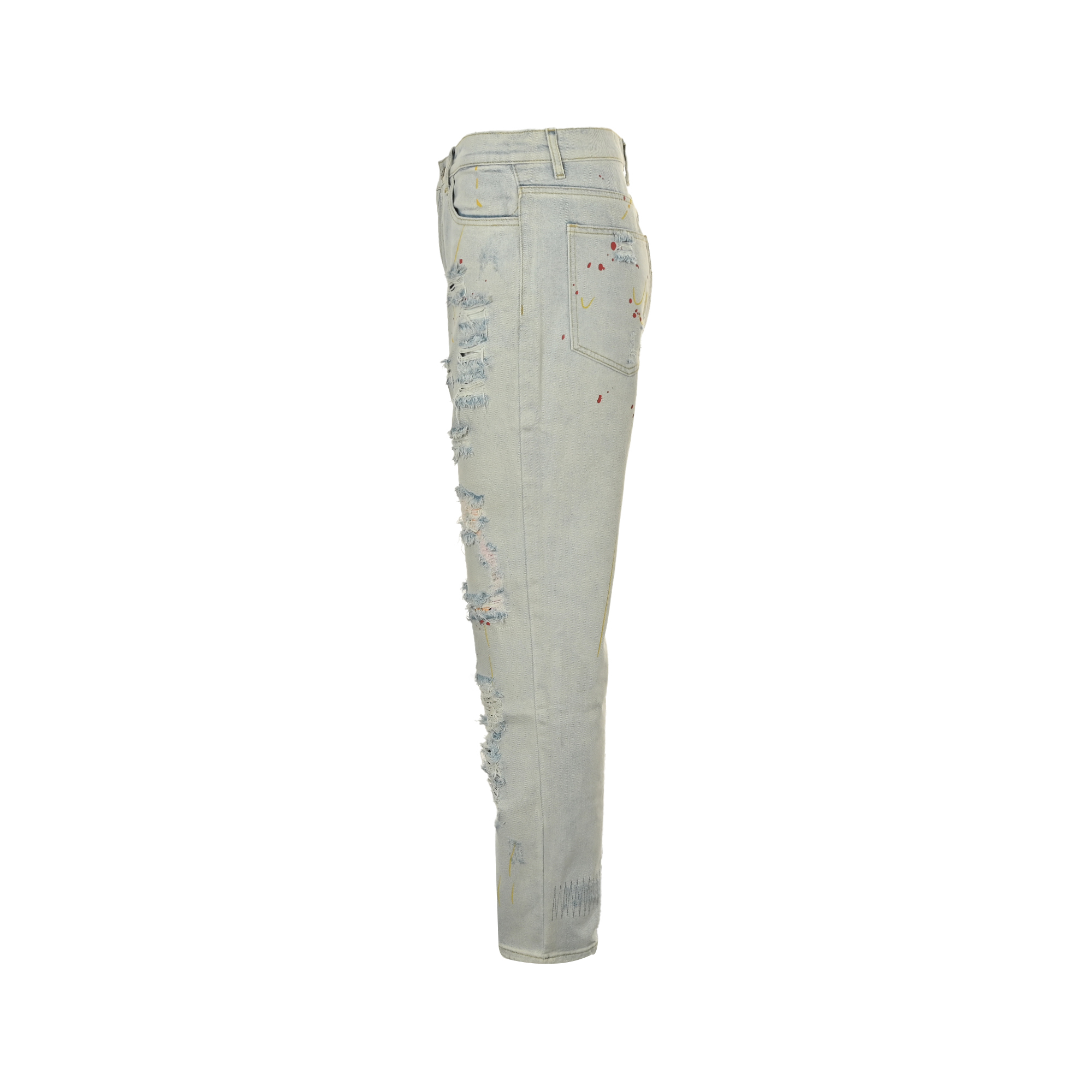 Drew House 泰迪笑脸破洞牛仔裤 蓝-Chinese UA Cheap High Quatity Brand Clothes Bags handbags Sneakers wholesale wholesaler seller from China Factory suppliers Fashion Clothing Shoes best Quality Beautiful Price Drew House 泰迪笑脸破洞牛仔裤 蓝