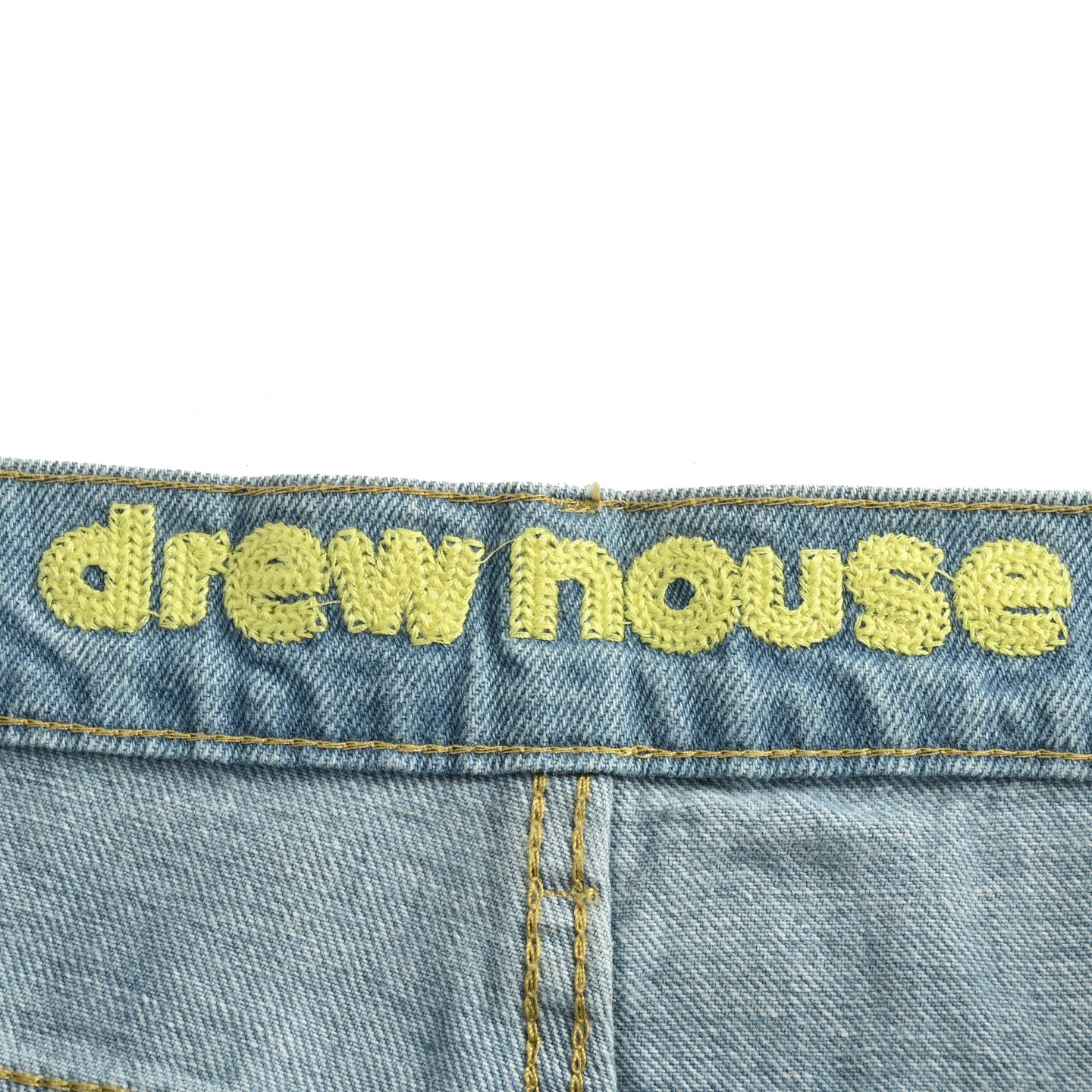 Drew House 泰迪笑脸破洞牛仔裤 蓝-Chinese UA Cheap High Quatity Brand Clothes Bags handbags Sneakers wholesale wholesaler seller from China Factory suppliers Fashion Clothing Shoes best Quality Beautiful Price Drew House 泰迪笑脸破洞牛仔裤 蓝