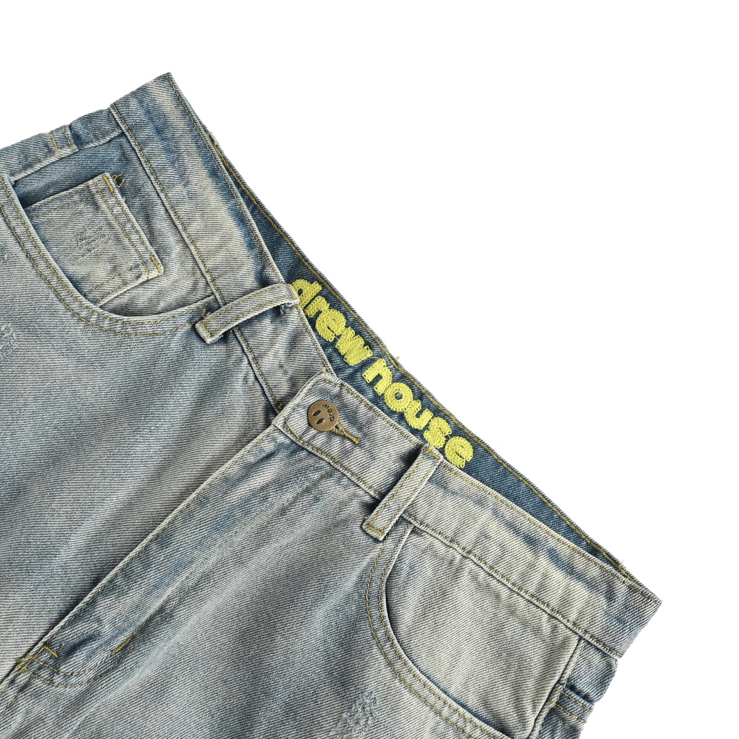 Drew House 笑脸破洞牛仔裤蓝-Chinese UA Cheap High Quatity Brand Clothes Bags handbags Sneakers wholesale wholesaler seller from China Factory suppliers Fashion Clothing Shoes best Quality Beautiful Price Drew House 笑脸破洞牛仔裤蓝