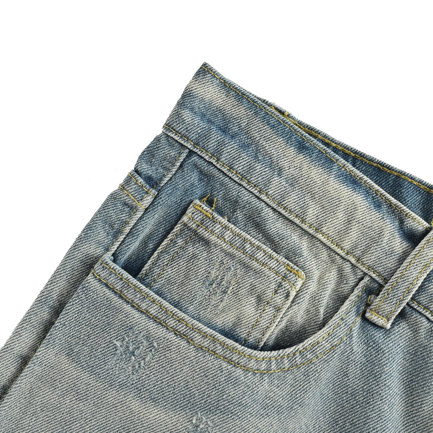 Drew House 笑脸破洞牛仔裤蓝-Chinese UA Cheap High Quatity Brand Clothes Bags handbags Sneakers wholesale wholesaler seller from China Factory suppliers Fashion Clothing Shoes best Quality Beautiful Price Drew House 笑脸破洞牛仔裤蓝