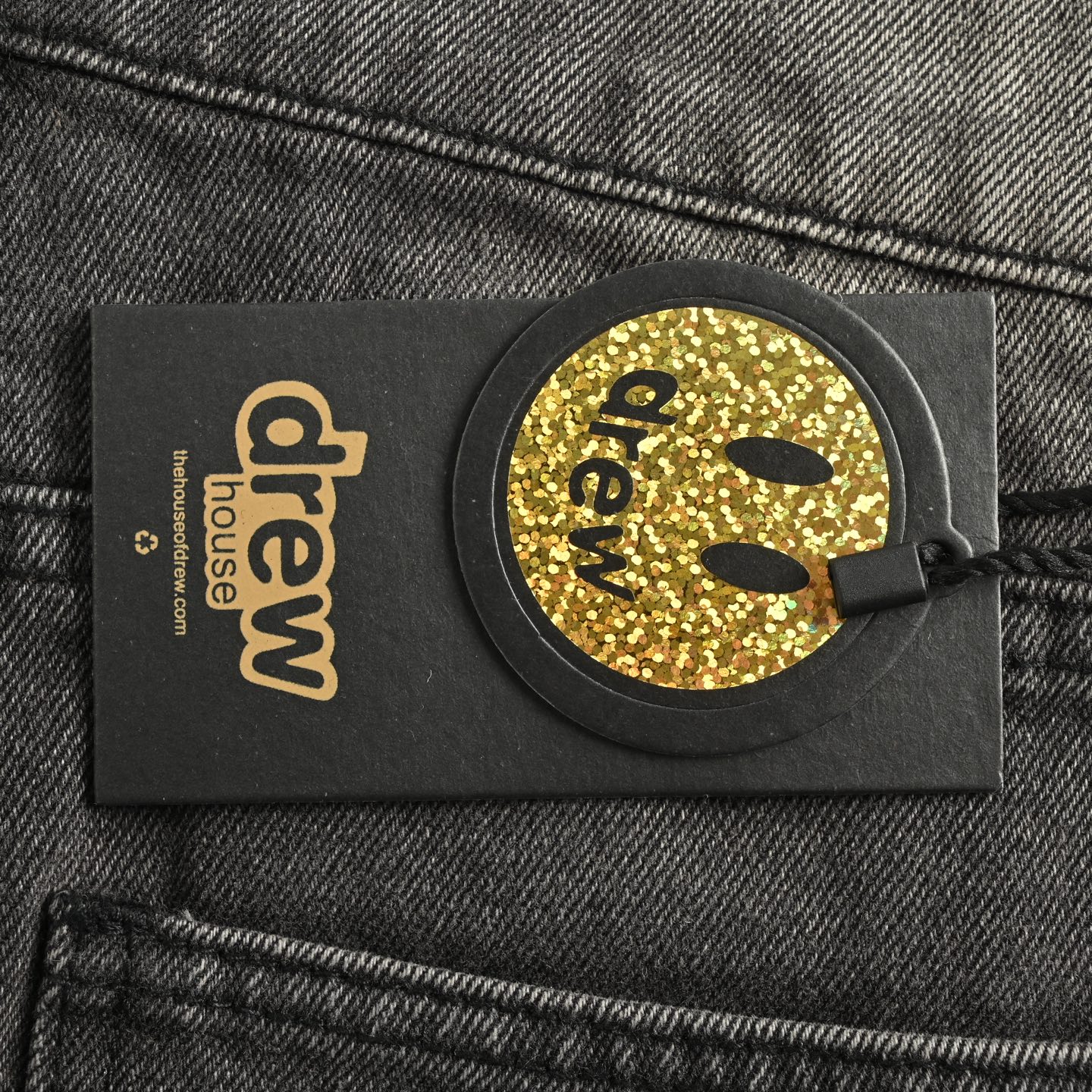 Drew House 笑脸破洞水洗泼墨牛仔裤