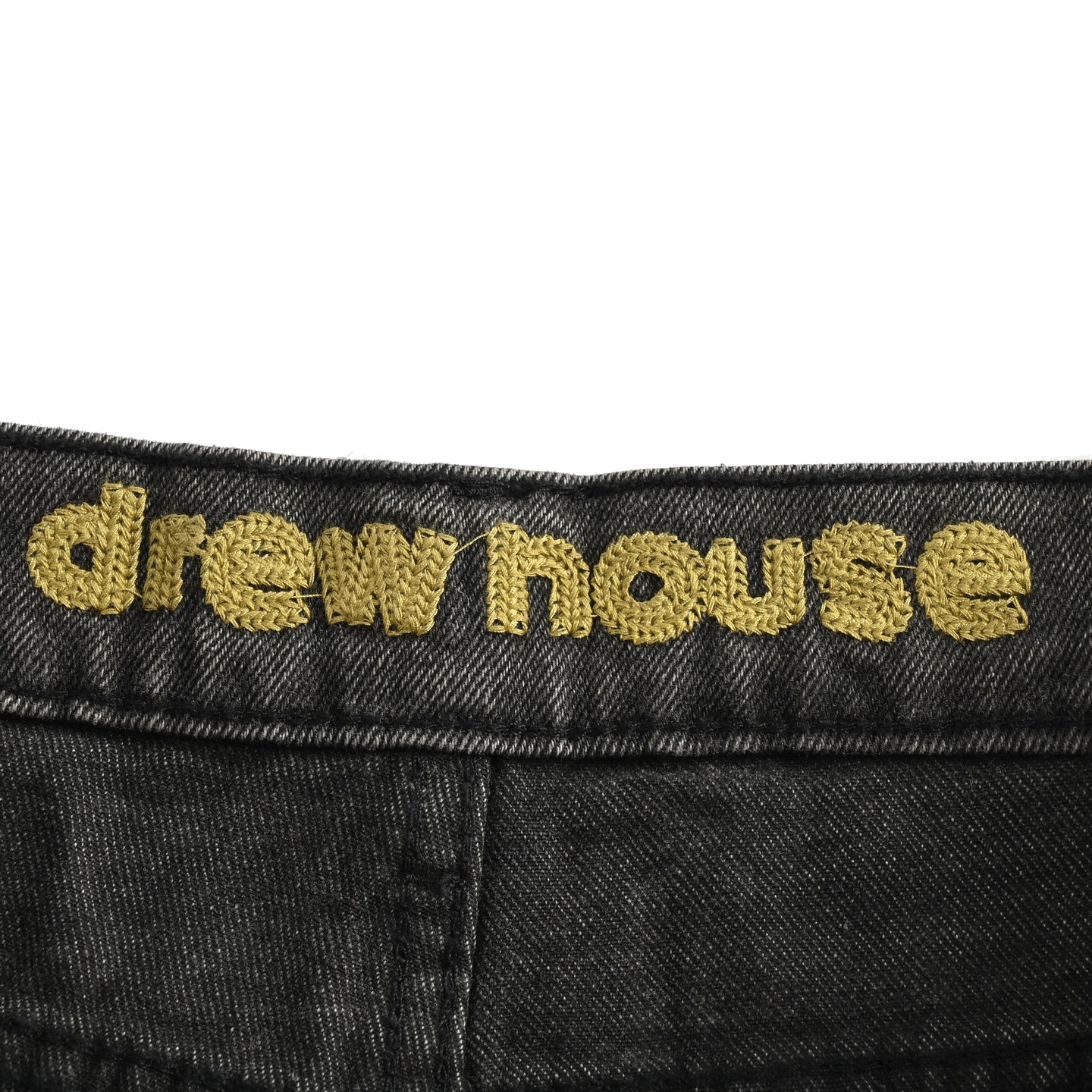 Drew House 笑脸破洞水洗泼墨牛仔裤