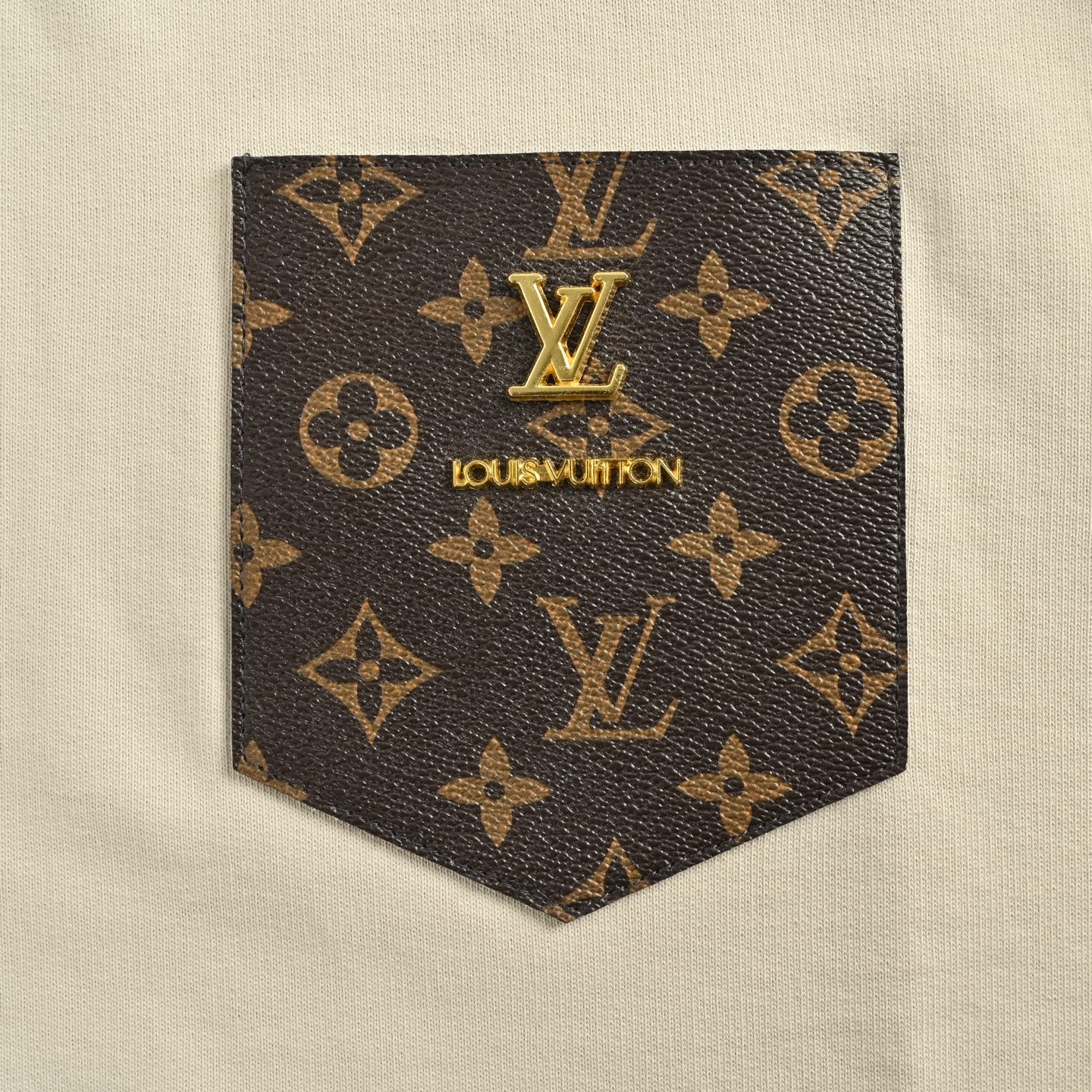 Louis Vuitton/路易威登 老花皮标贴饰圆领卫衣