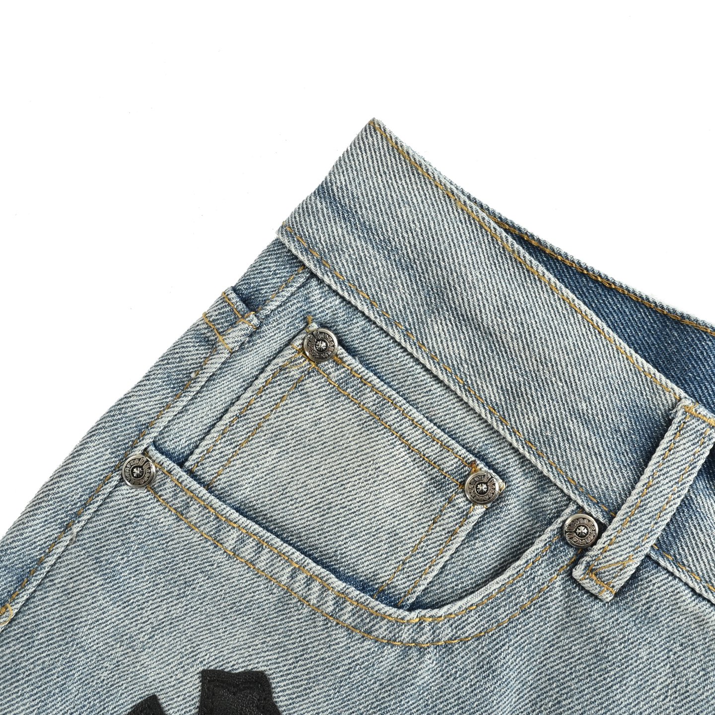 Chrome Hearts/克罗心 经典皮标十字架牛仔裤