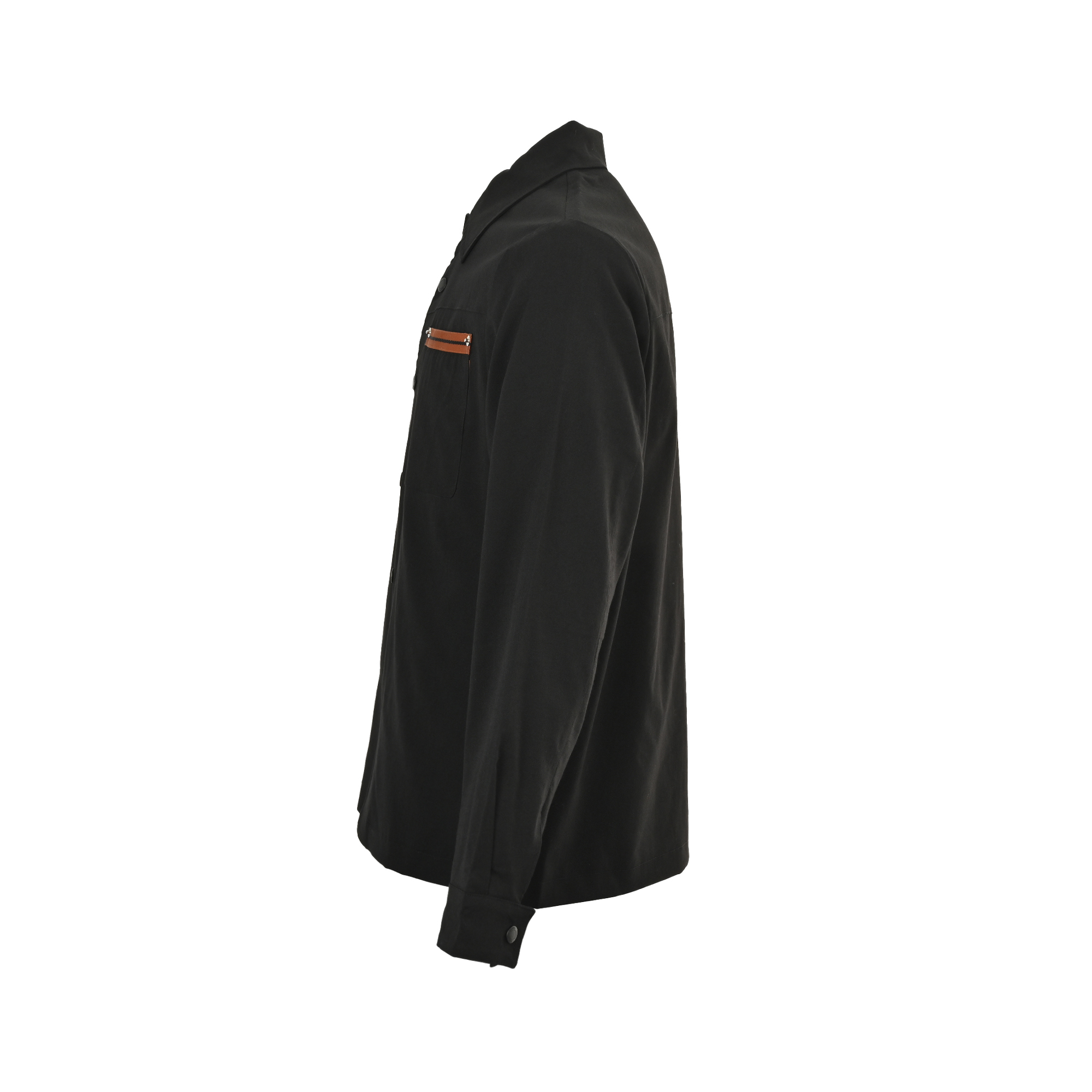 Zegna/杰尼亚 纽扣衬衫翻领外套黑色 米白-Chinese UA Cheap High Quatity Brand Clothes Bags handbags Sneakers wholesale wholesaler seller from China Factory suppliers Fashion Clothing Shoes best Quality Beautiful Price Zegna/杰尼亚 纽扣衬衫翻领外套黑色 米白