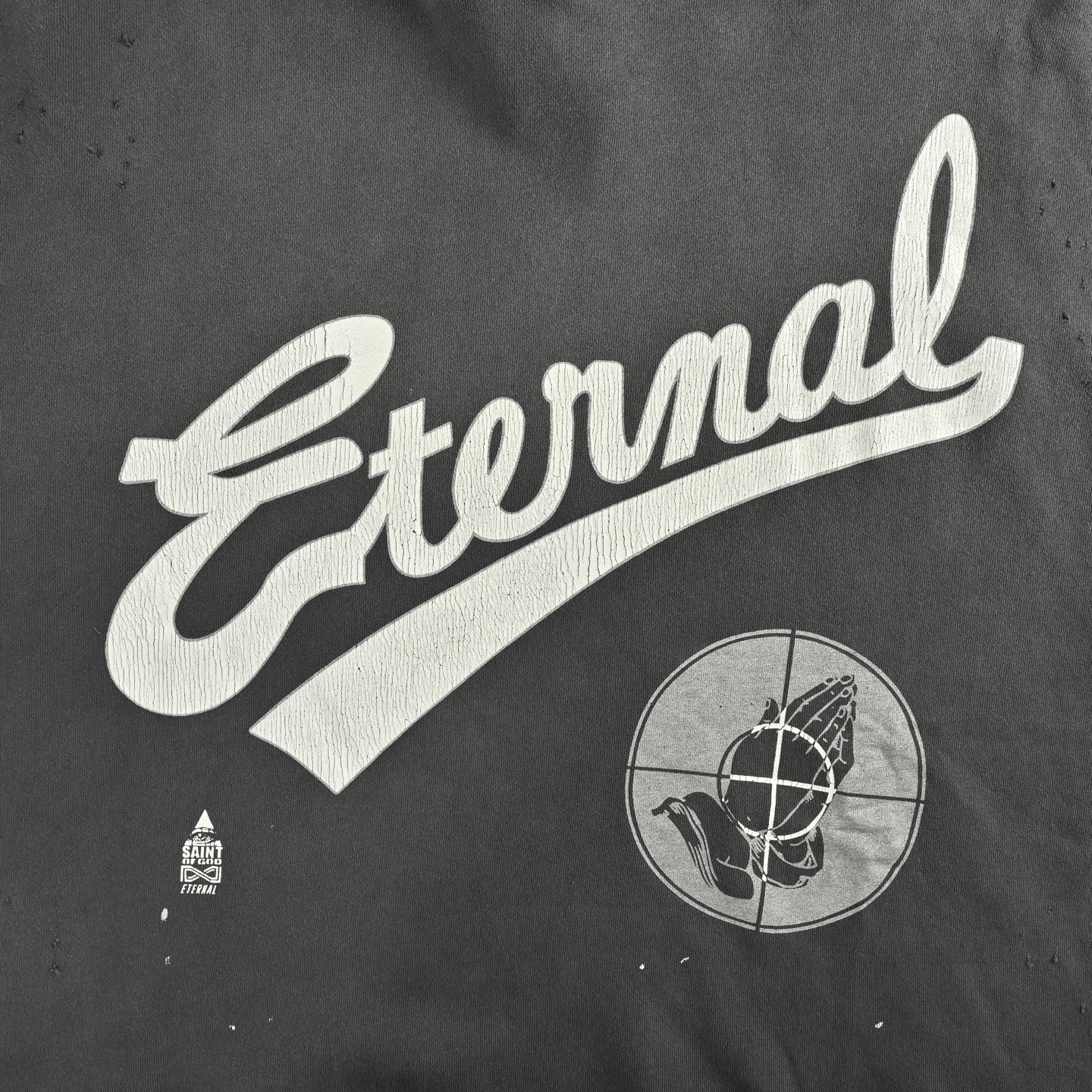 SAINT MICHAEL 25FW 祈祷准心印花连帽卫衣-Chinese UA Cheap High Quatity Brand Clothes Bags handbags Sneakers wholesale wholesaler seller from China Factory suppliers Fashion Clothing Shoes best Quality Beautiful Price SAINT MICHAEL 25FW 祈祷准心印花连帽卫衣