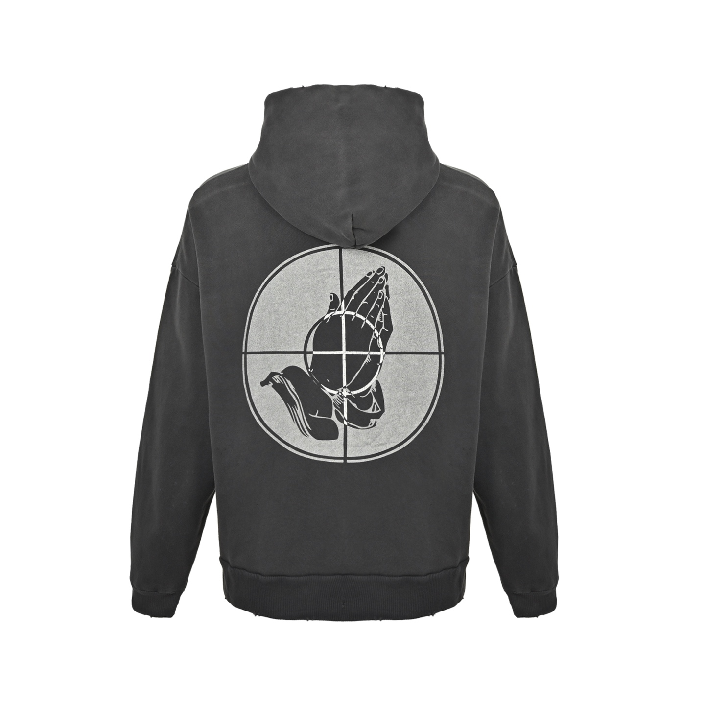 SAINT MICHAEL 25FW 祈祷准心印花连帽卫衣-Chinese UA Cheap High Quatity Brand Clothes Bags handbags Sneakers wholesale wholesaler seller from China Factory suppliers Fashion Clothing Shoes best Quality Beautiful Price SAINT MICHAEL 25FW 祈祷准心印花连帽卫衣