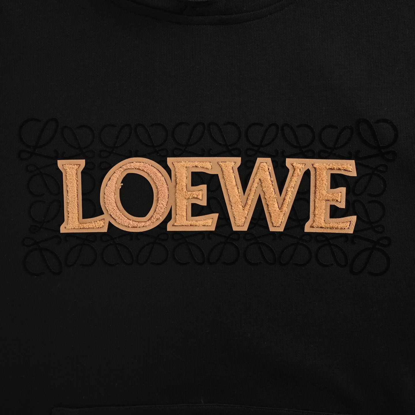 Loewe/罗意威 25Fw 毛巾贴布字母连帽卫衣