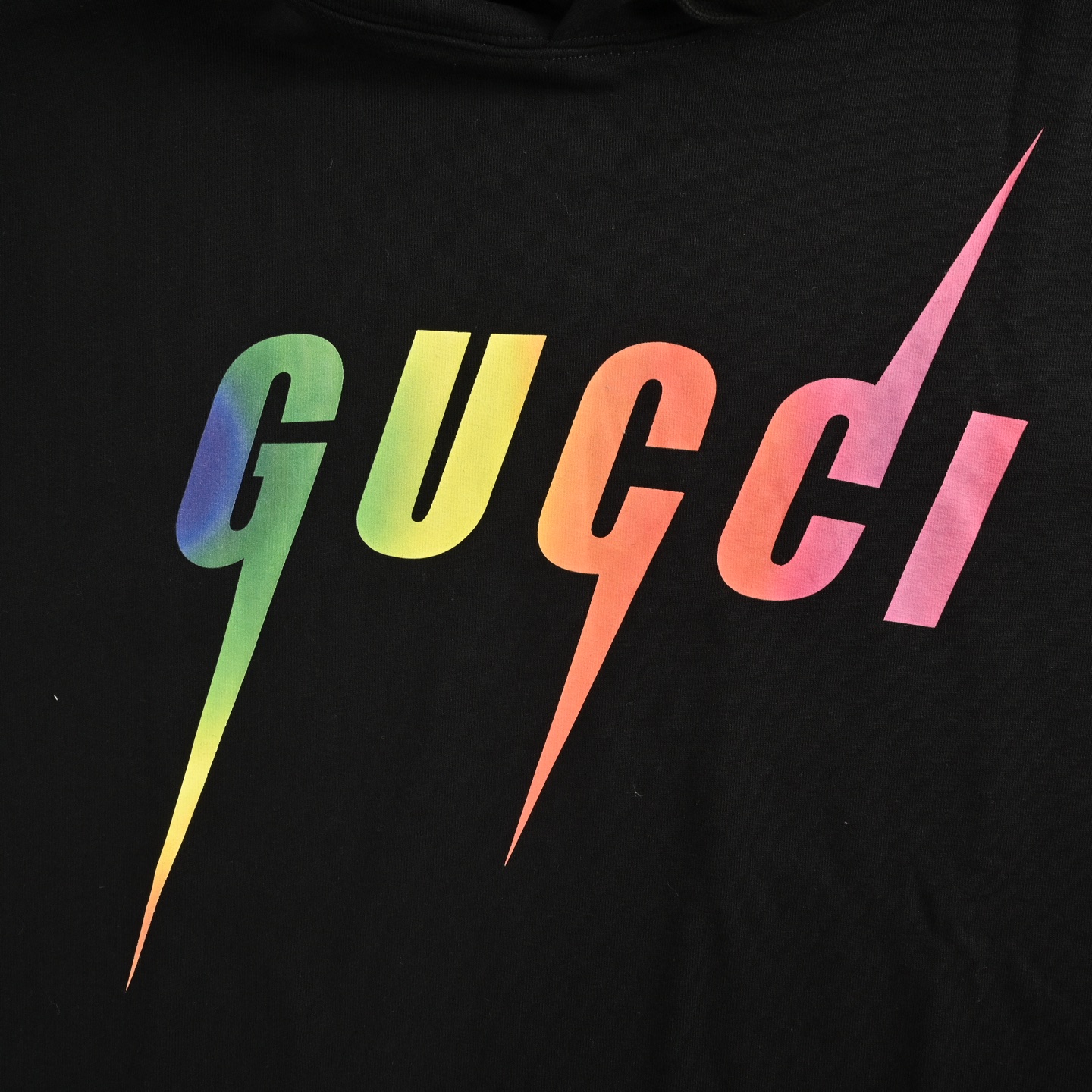 Gucci/古驰 渐变闪电印花连帽卫衣-Chinese UA Cheap High Quatity Brand Clothes Bags handbags Sneakers wholesale wholesaler seller from China Factory suppliers Fashion Clothing Shoes best Quality Beautiful Price Gucci/古驰 渐变闪电印花连帽卫衣