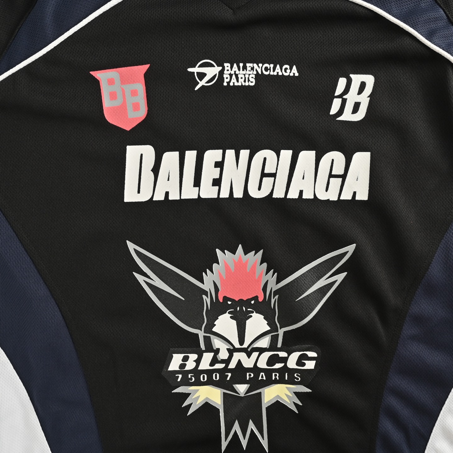 Balenciaga/巴黎世家 运动网眼平纹长袖球衣 黑色 白色-Chinese UA Cheap High Quatity Brand Clothes Bags handbags Sneakers wholesale wholesaler seller from China Factory suppliers Fashion Clothing Shoes best Quality Beautiful Price Balenciaga/巴黎世家 运动网眼平纹长袖球衣 黑色 白色